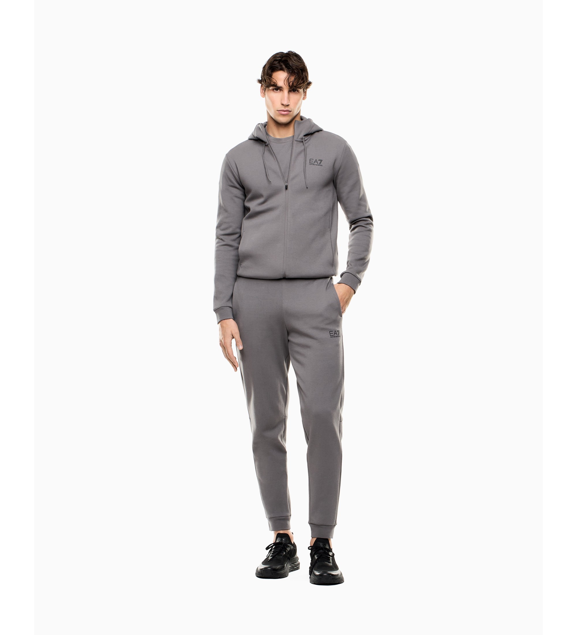 EA7 für Herren. 7M001602_AF20845 Natürlicher Ventus-Schal grau (3XL), Weiß, Blau, Lässig, Sportlich, Baumwolle, Strandbekleidung, Laufen, Sp