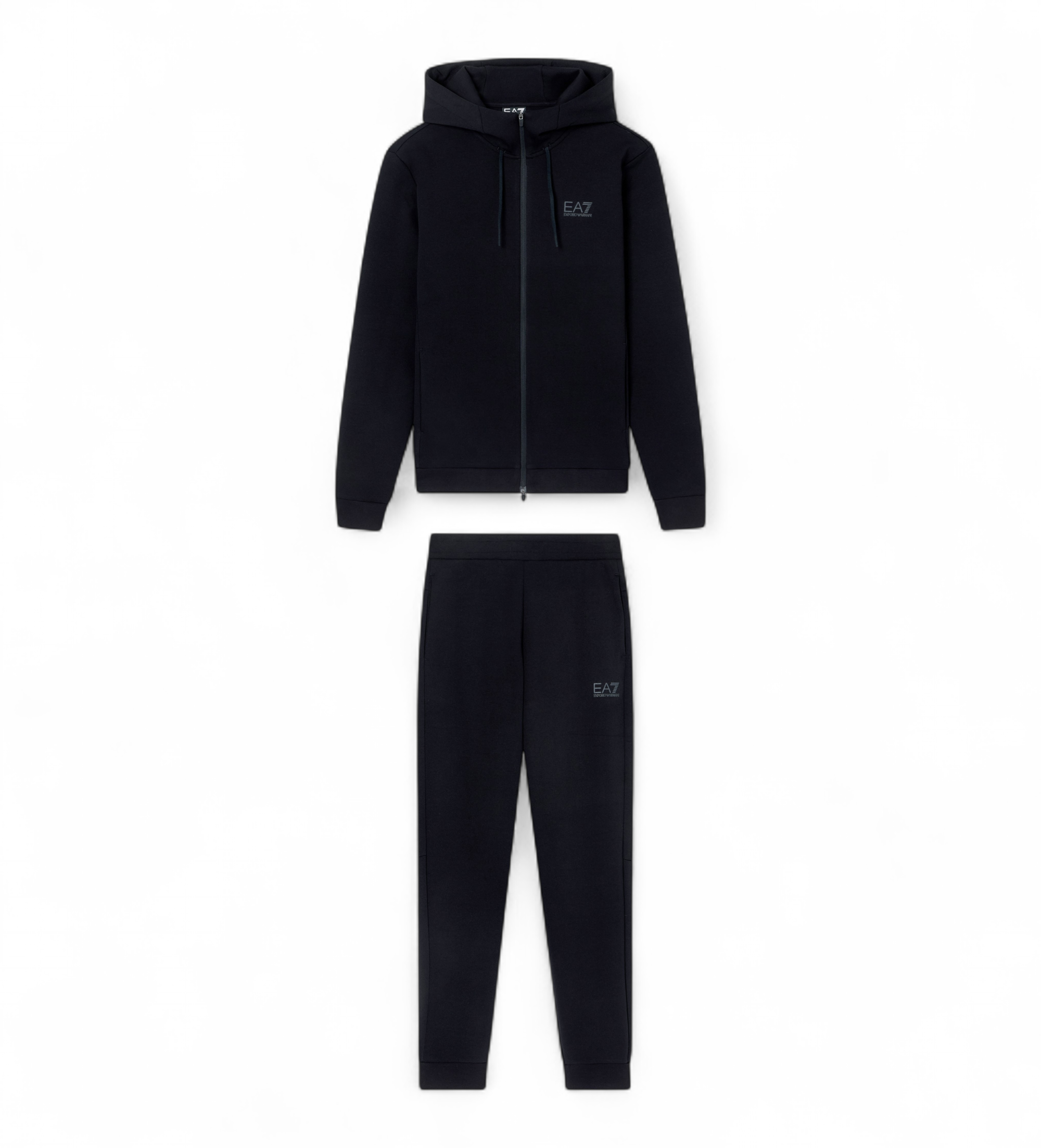 EA7 für Herren. 7M001602_AF20845 Natural Ventus Schwarzes Set (M), Lässig, Sportlich, Baumwolle, Sportbekleidung, Multisport, Langarm