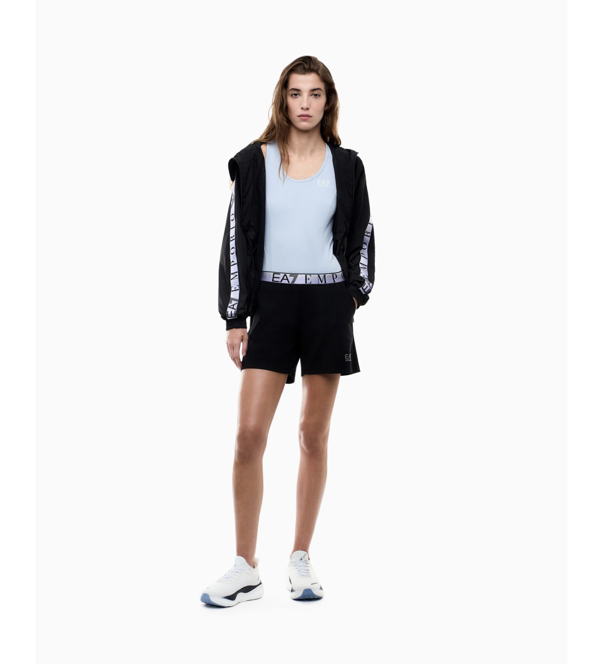 EA7 für Damen. 7W001148_AF12625 Body aus technischem Gewebe Natural VENTUS7 blau (M), Lässig, Heimtextilien, Nylon