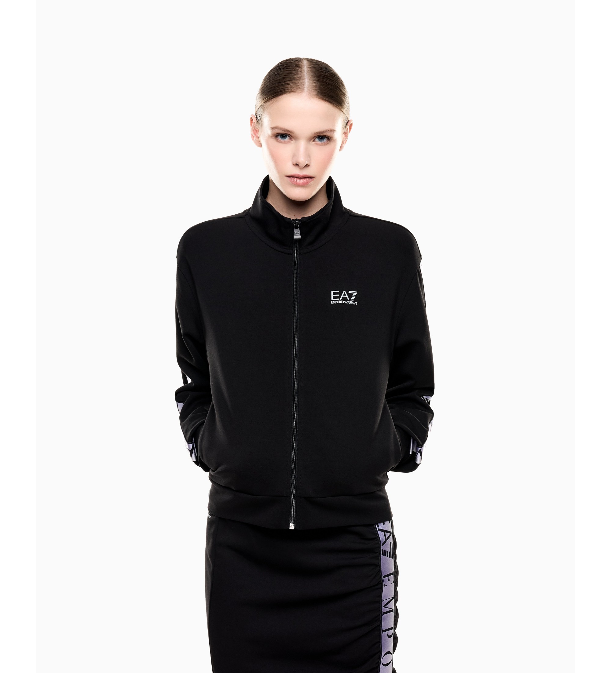 EA7 für Damen. 7W001152_AF12501 Jacke Natural Ventus schwarz (M), Lässig, Recyceltes Polyester
