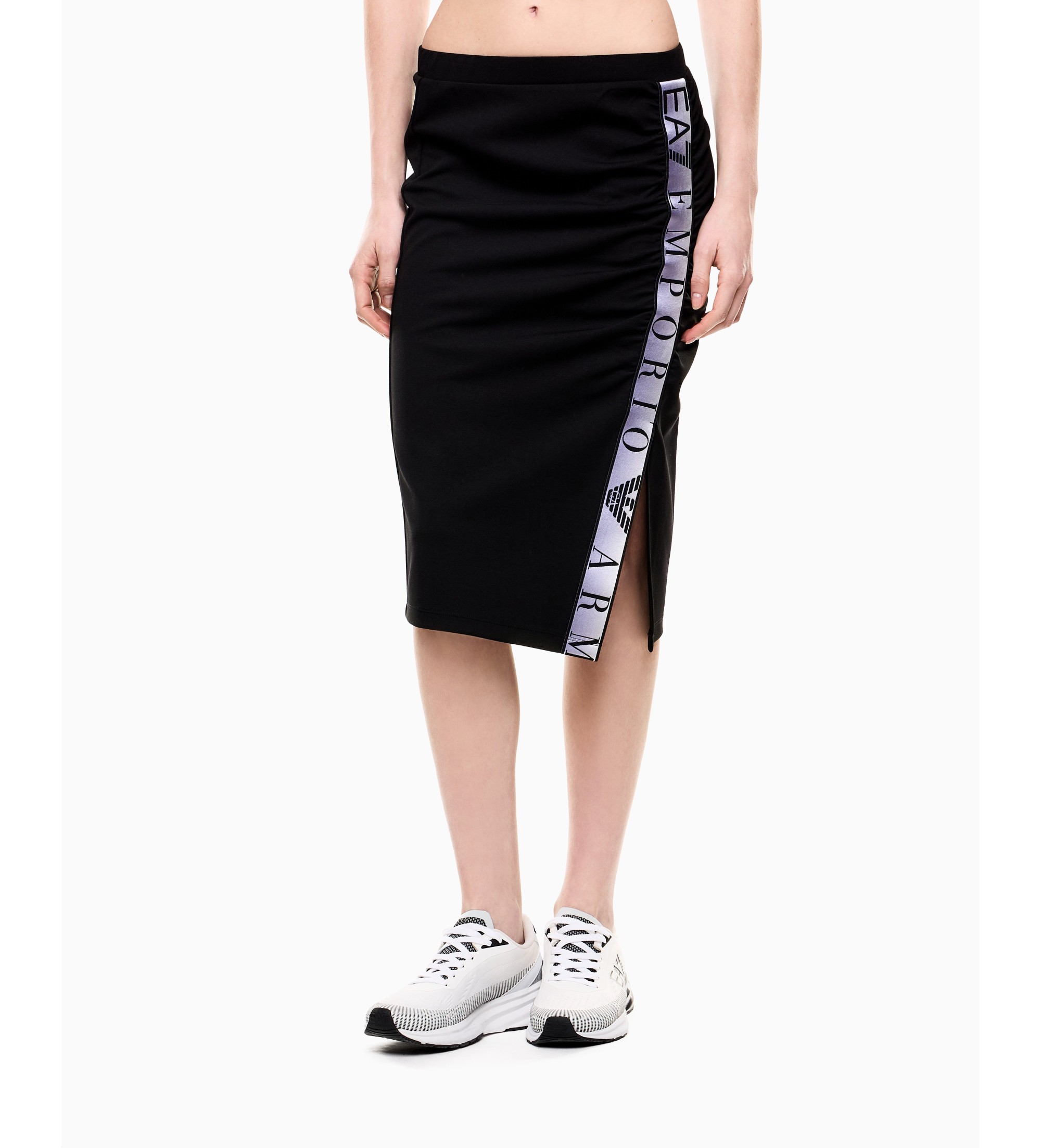 EA7 für Damen. 7W001156_AF12501 Rock Natural Ventus schwarz (L), Lässig, Recyceltes Polyester