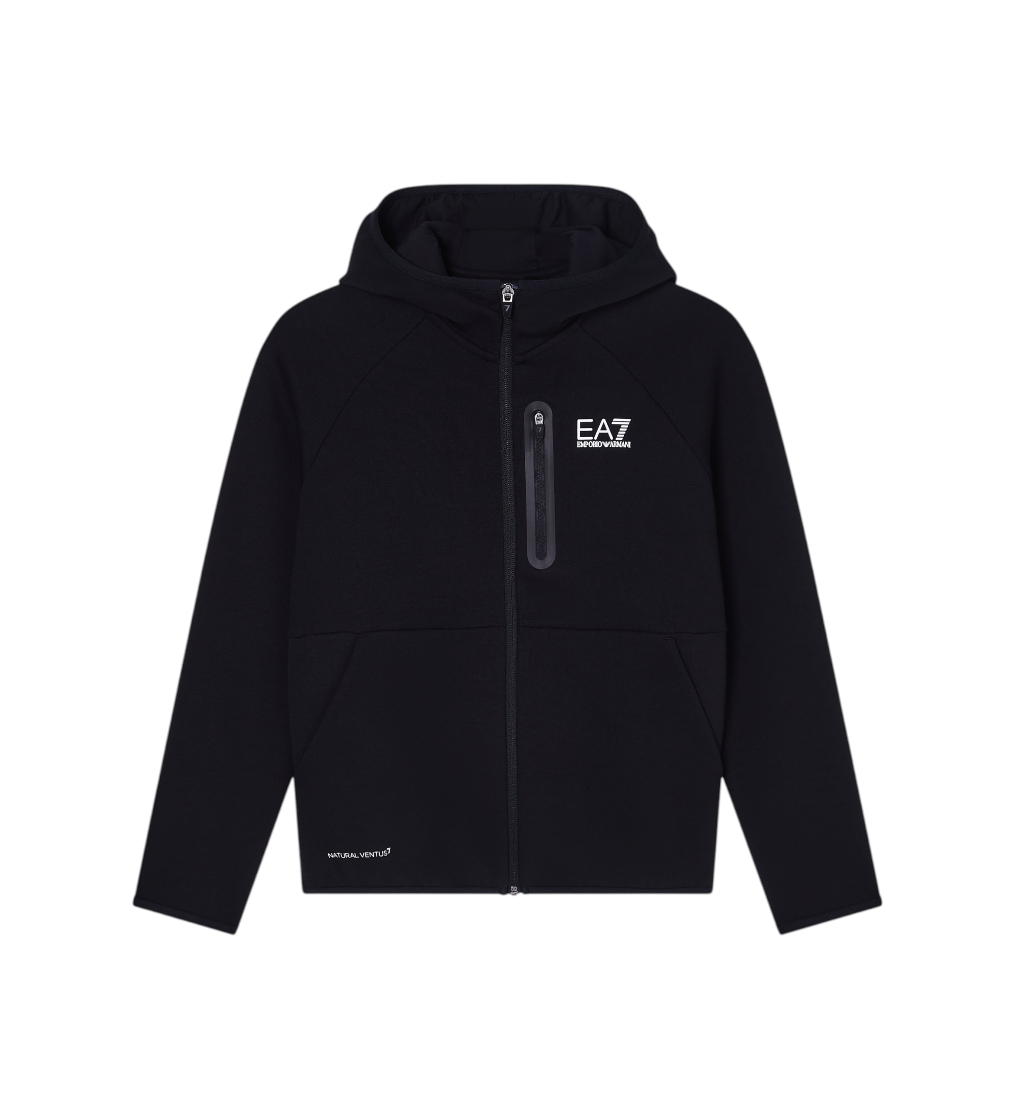 EA7 für Jungen. 7B000326_AF20845 Jacke Natural Ventus schwarz (8Años= 130cm), Lässig, Baumwolle, Kinderbekleidung