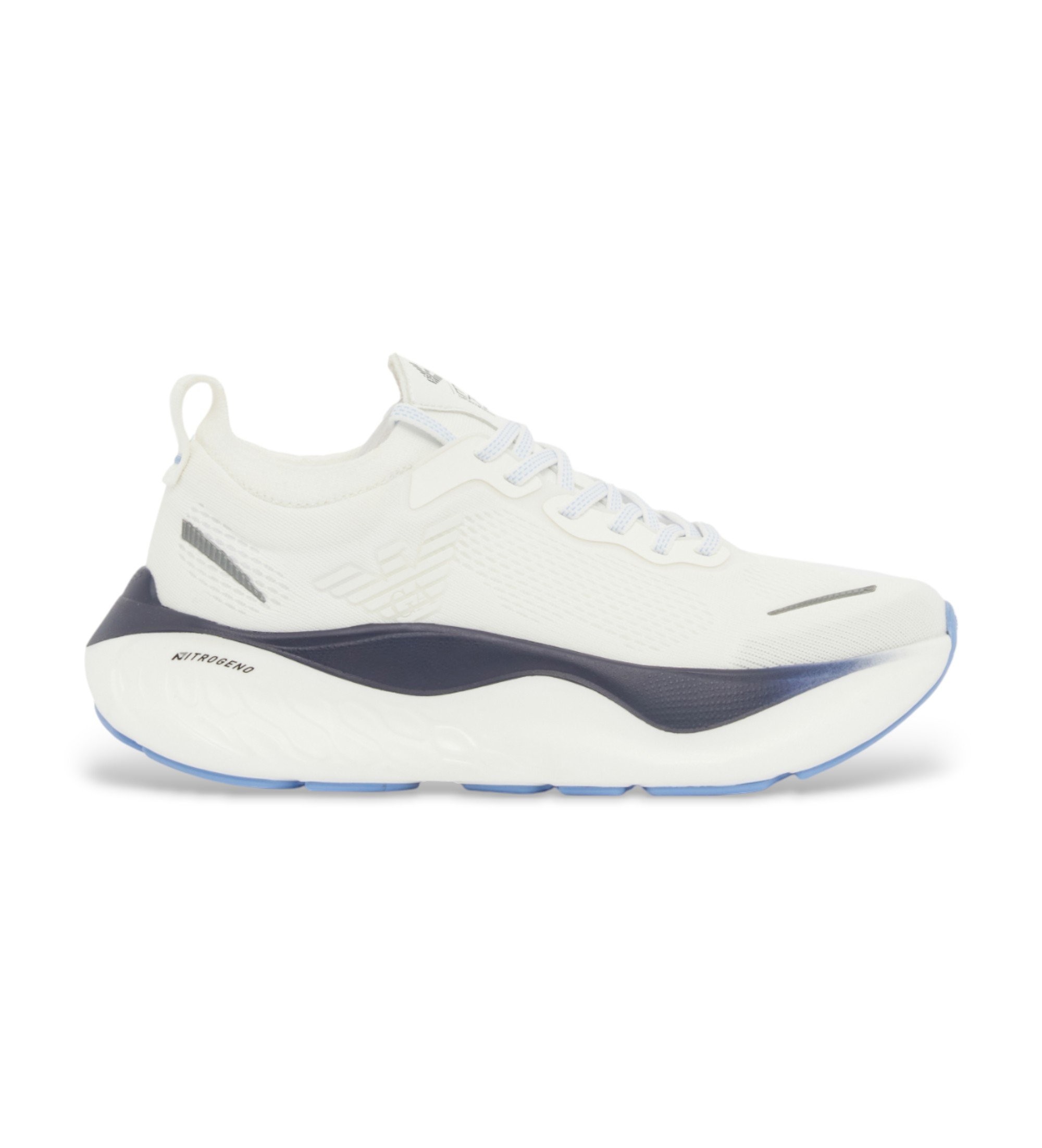 EA7 Unisex. X8X246_XK443 Schuhe Nitro Wave weiß (42 2/3), Wohnung, 1 bis 3 cm, Schnürsenkel, Lässig, Sportlich, Laufen, Multisport