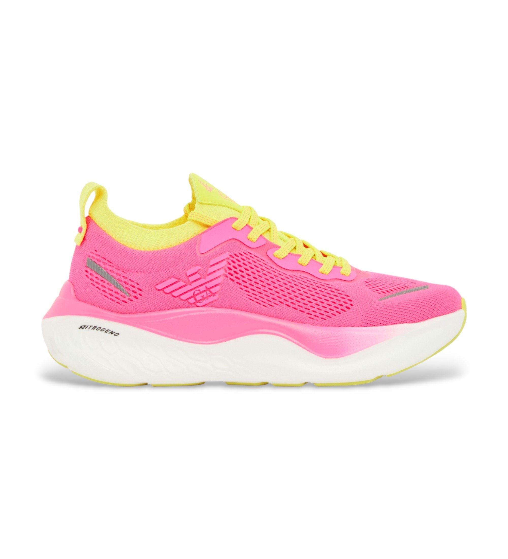 EA7 Unisex. X8X246_XK443 Schuhe Nitro Wave rosa (46), Stoff, Wohnung, 1 bis 3 cm, Schnürsenkel, Lässig, Sportlich, Laufen, Multisport