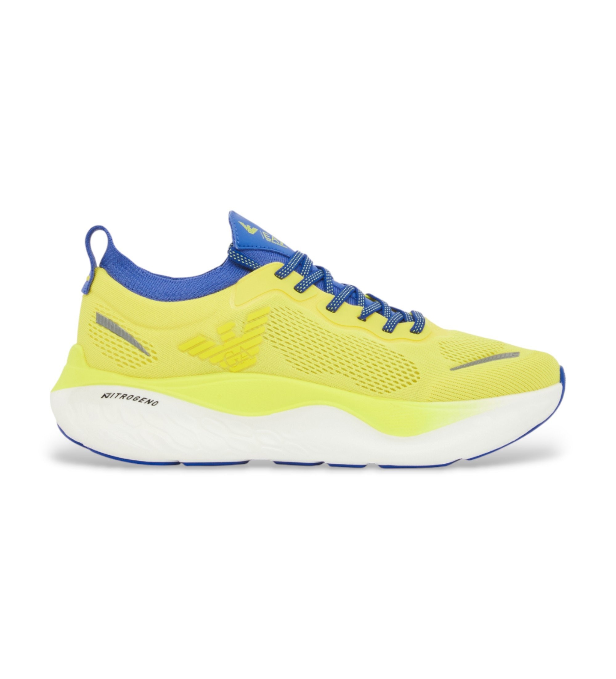 EA7 Unisex. X8X246_XK443 Schuhe Nitro Wave gelb (38), Wohnung, 1 bis 3 cm, Schnürsenkel, Lässig, Sportlich, Laufen, Multisport