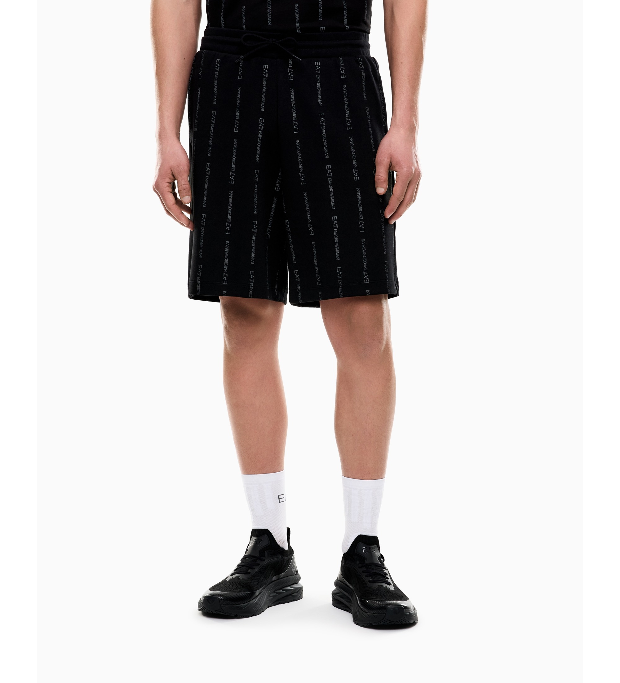 EA7 für Herren. 7M001393_AF12660 Graphic Series Shorts schwarz (L), Lässig, Baumwolle, Kurzarm