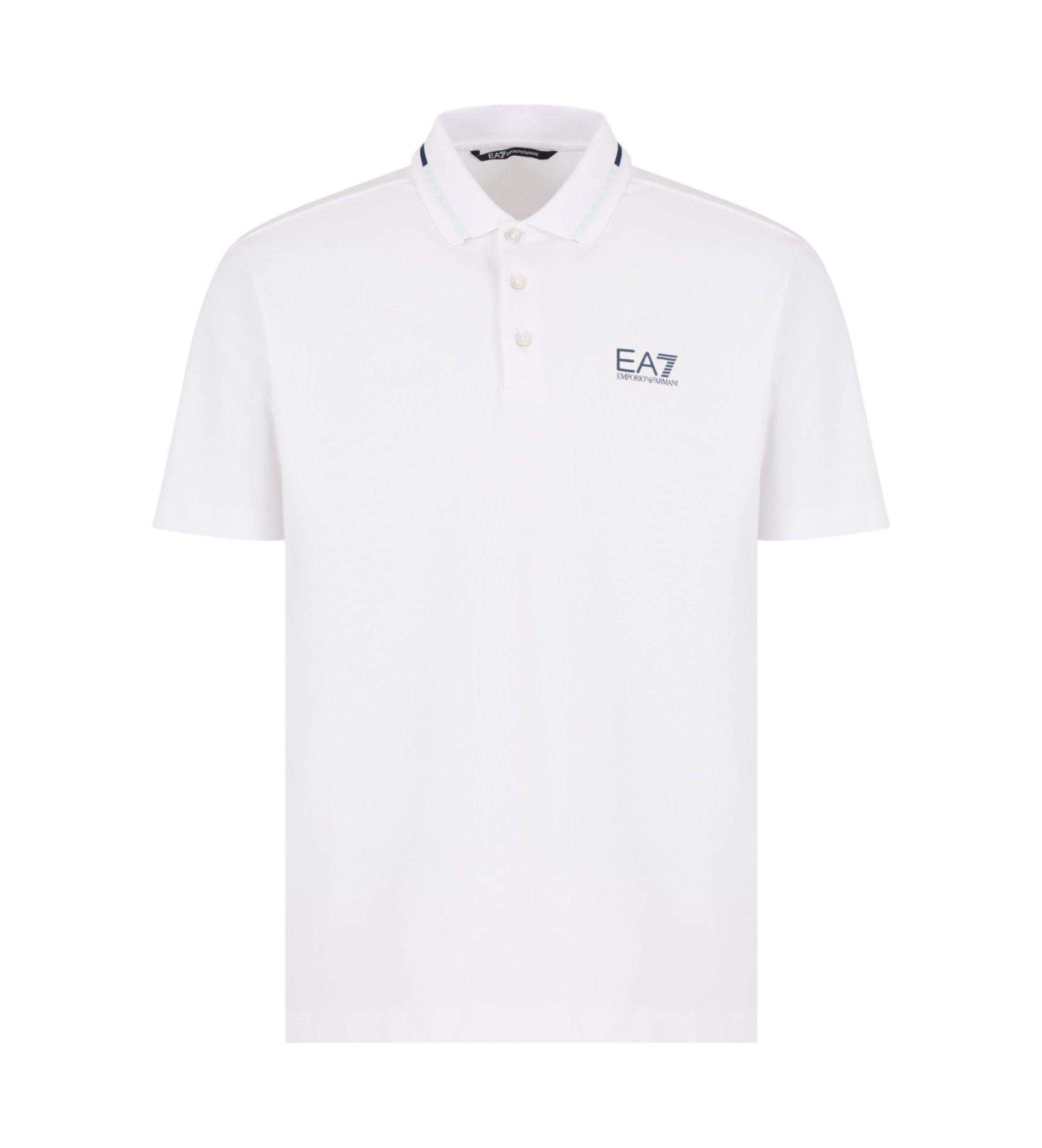 EA7 für Herren. 7M000184_AF13511 Polo Club weiß (XS), Lässig, Baumwolle, Kurzarm