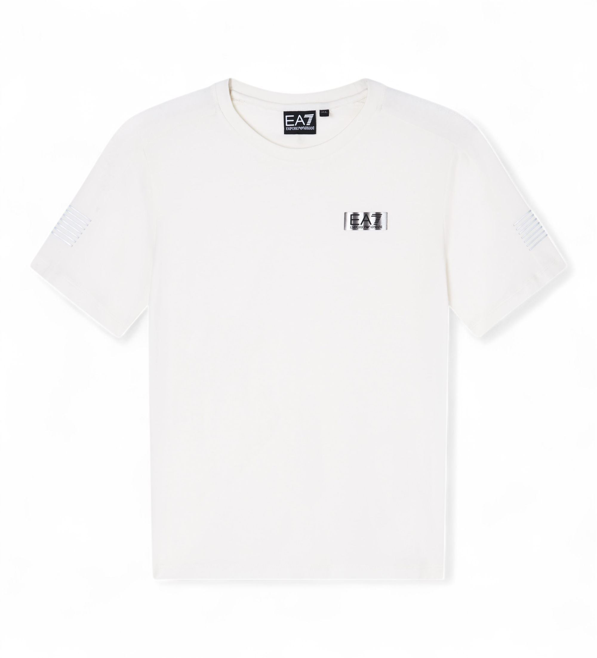 EA7 für Jungen. 7B000312_AF10373 Premium Boy T-shirt weiß (8Años= 130cm), Lässig, Baumwolle, Kurzarm, Kinderbekleidung