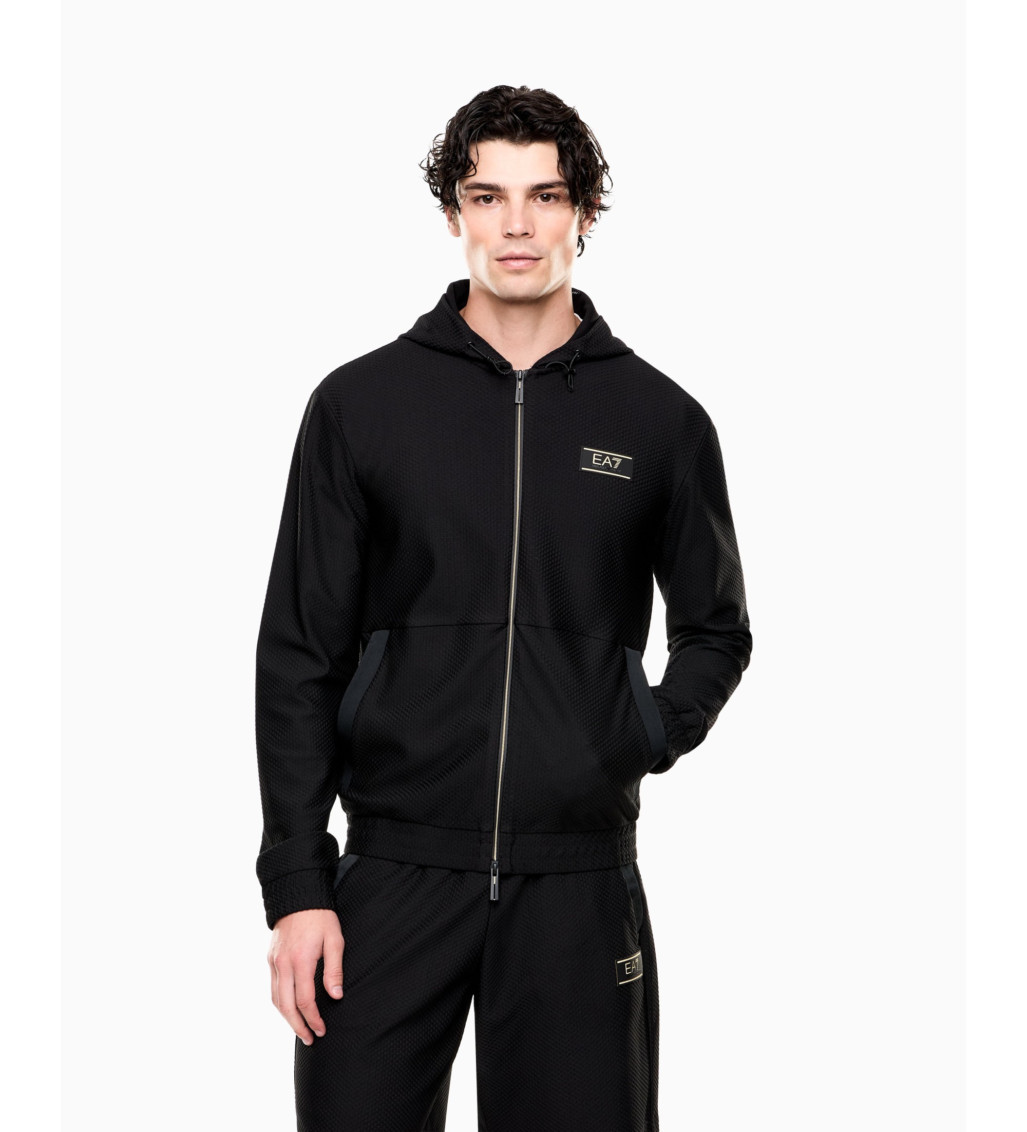 EA7 für Herren. 7M001339_AF21099 Premium Label Jacke schwarz (S), Lässig, Polyester