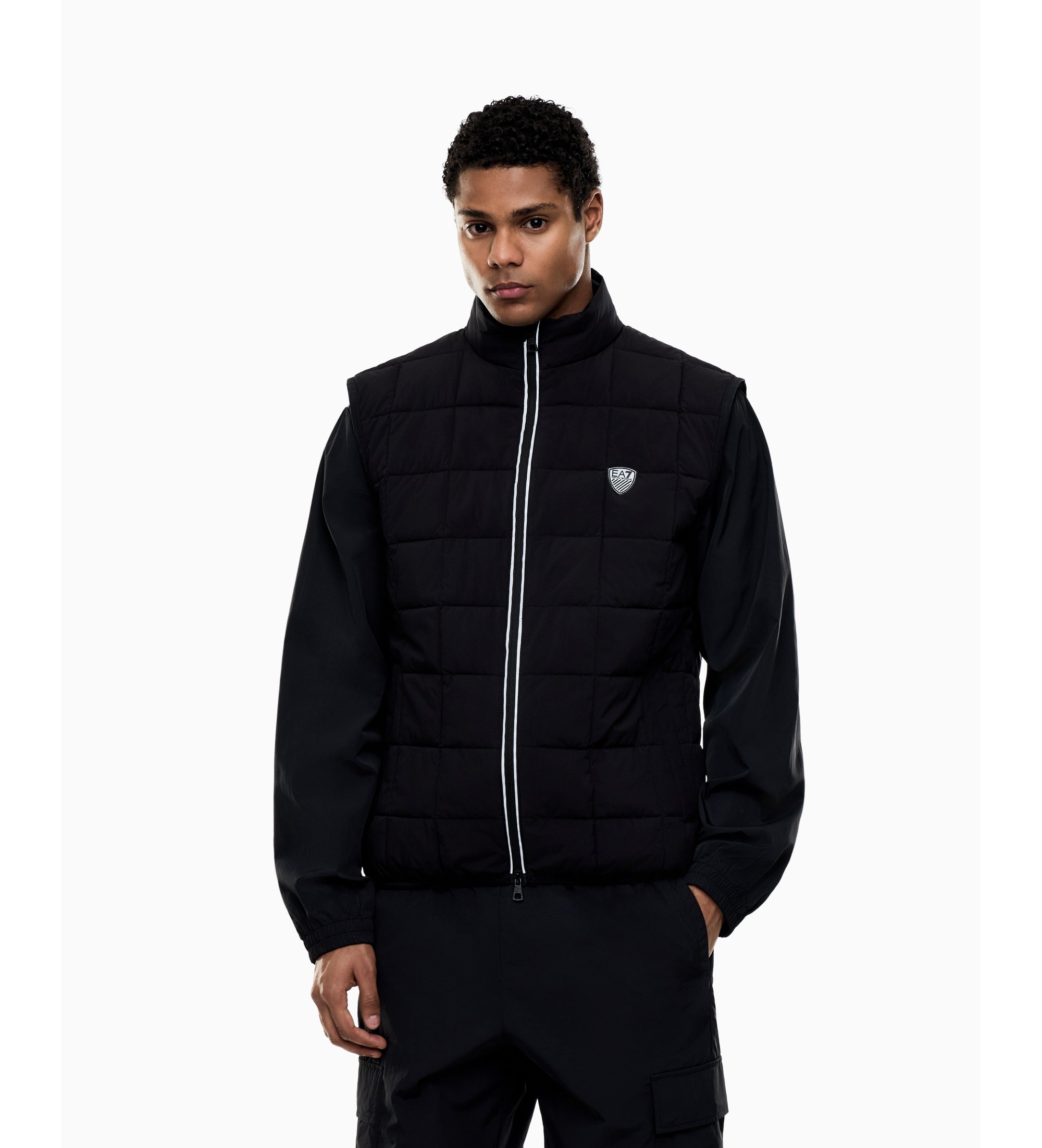 EA7 für Herren. 7M001512_AF21509 Weste aus technischem Premium Shield Gewebe schwarz (S), Lässig, Sportlich, Polyester