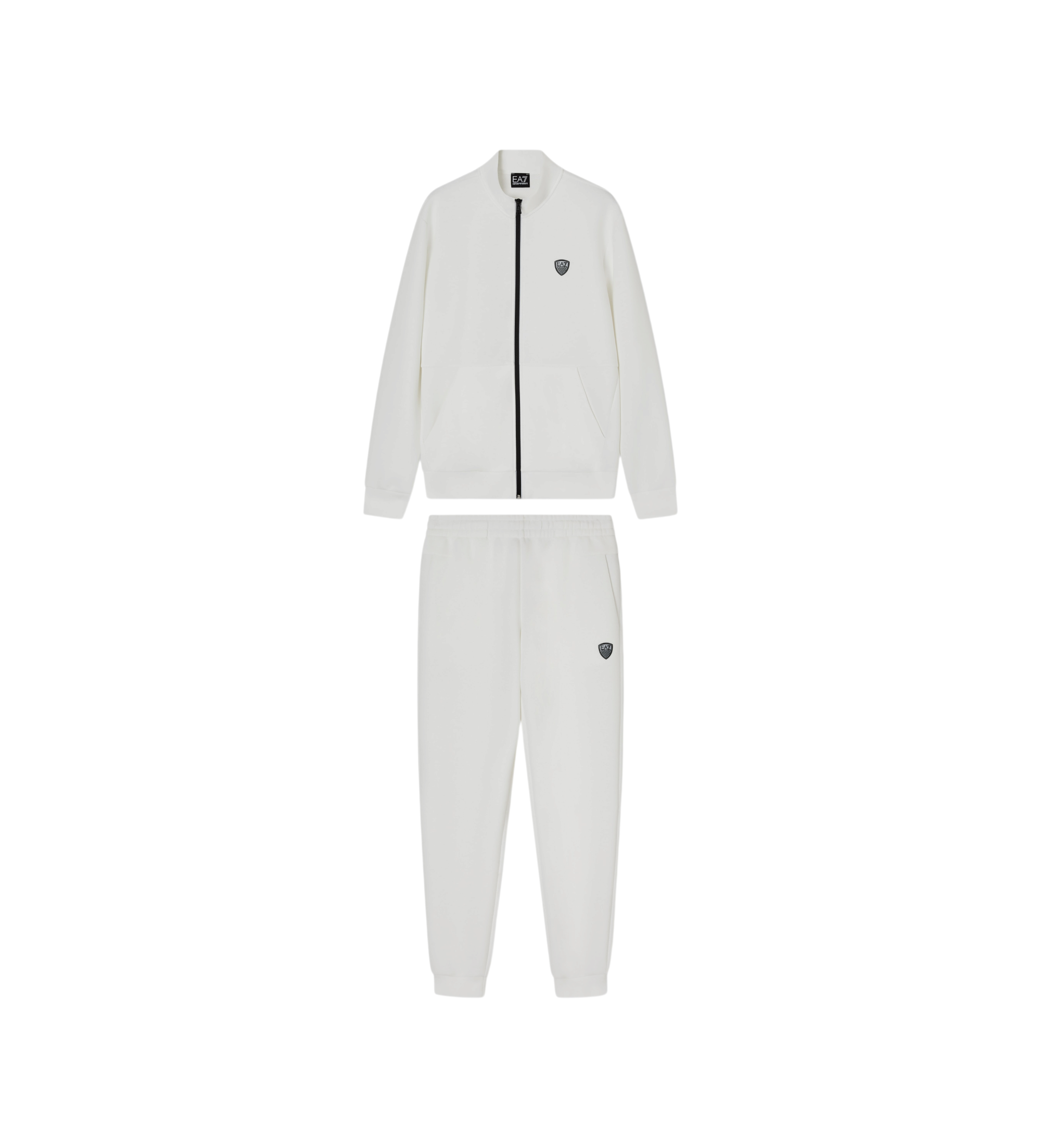 EA7 für Herren. 8NPV56_PJ4EZ Premium Shield Trainingsanzug weiß (M), Lässig, Sportlich, Polyester, Langarm