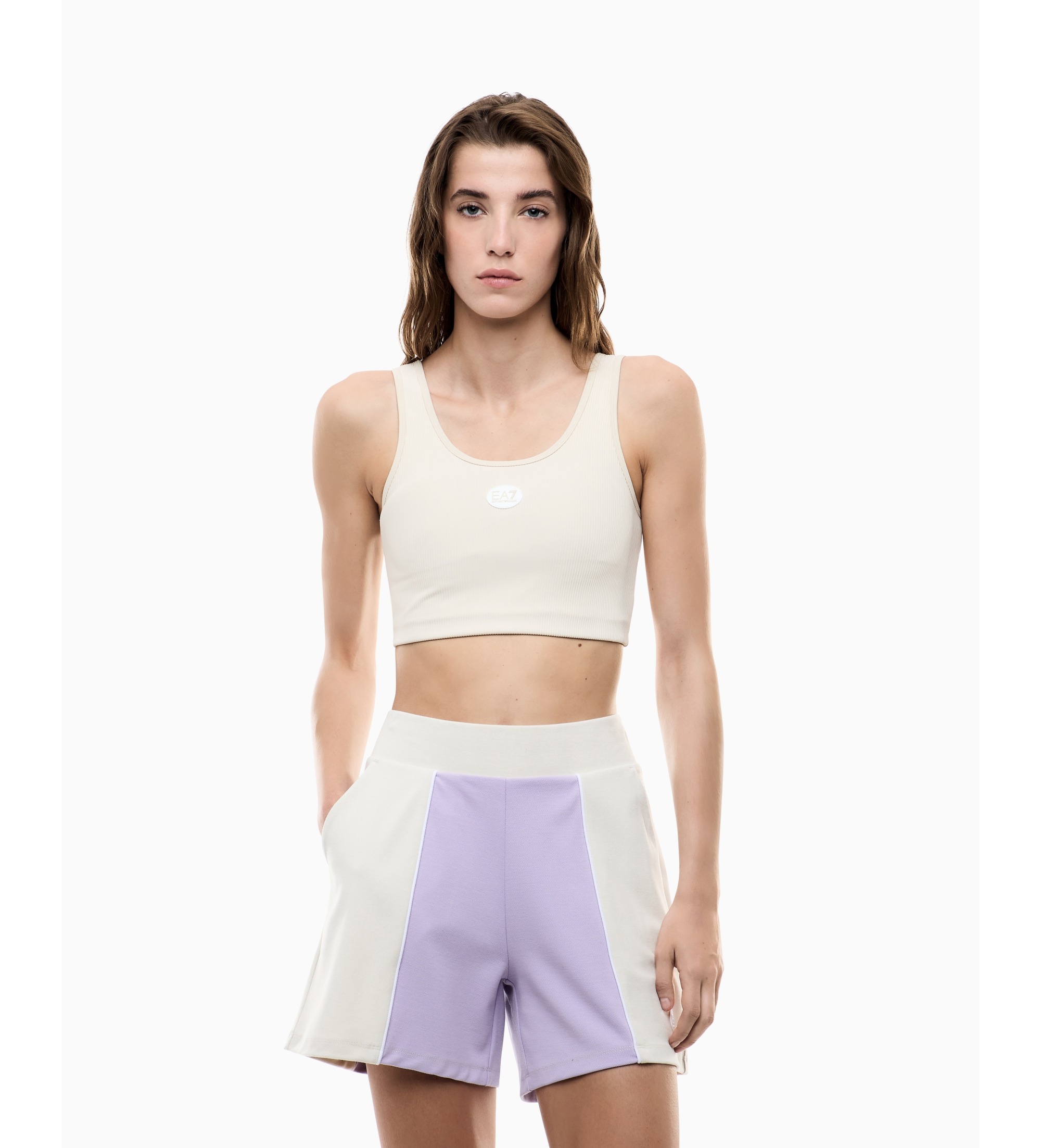 EA7 für Damen. 7W000915_AF13289 Shorts Sporting Club lila (M), Lässig, Sportlich, Flieder, Viskose