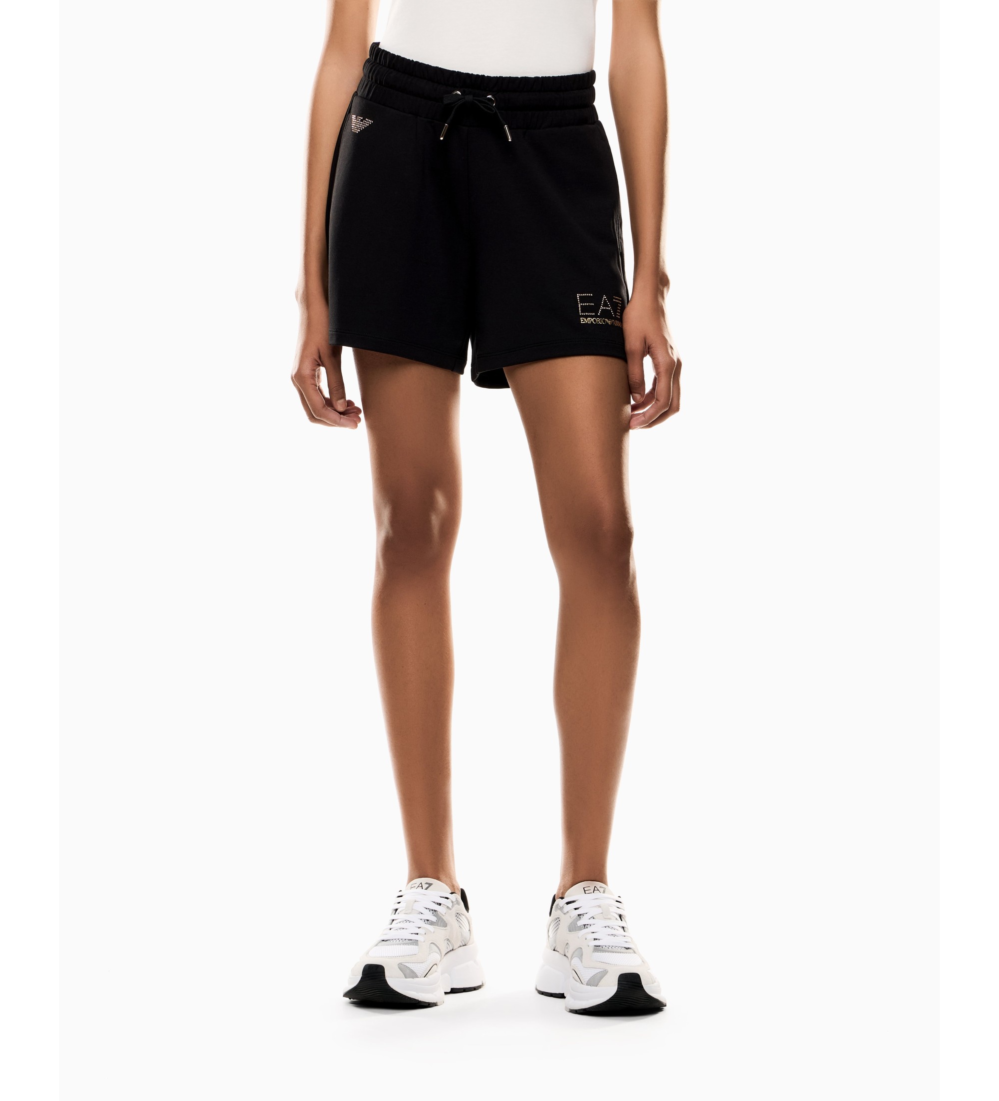 EA7 für Damen. 7W000269_AF12482 Kurze Hosen Elegantes Schwarz (S), Lässig, Sportlich, Multisport, Polyester