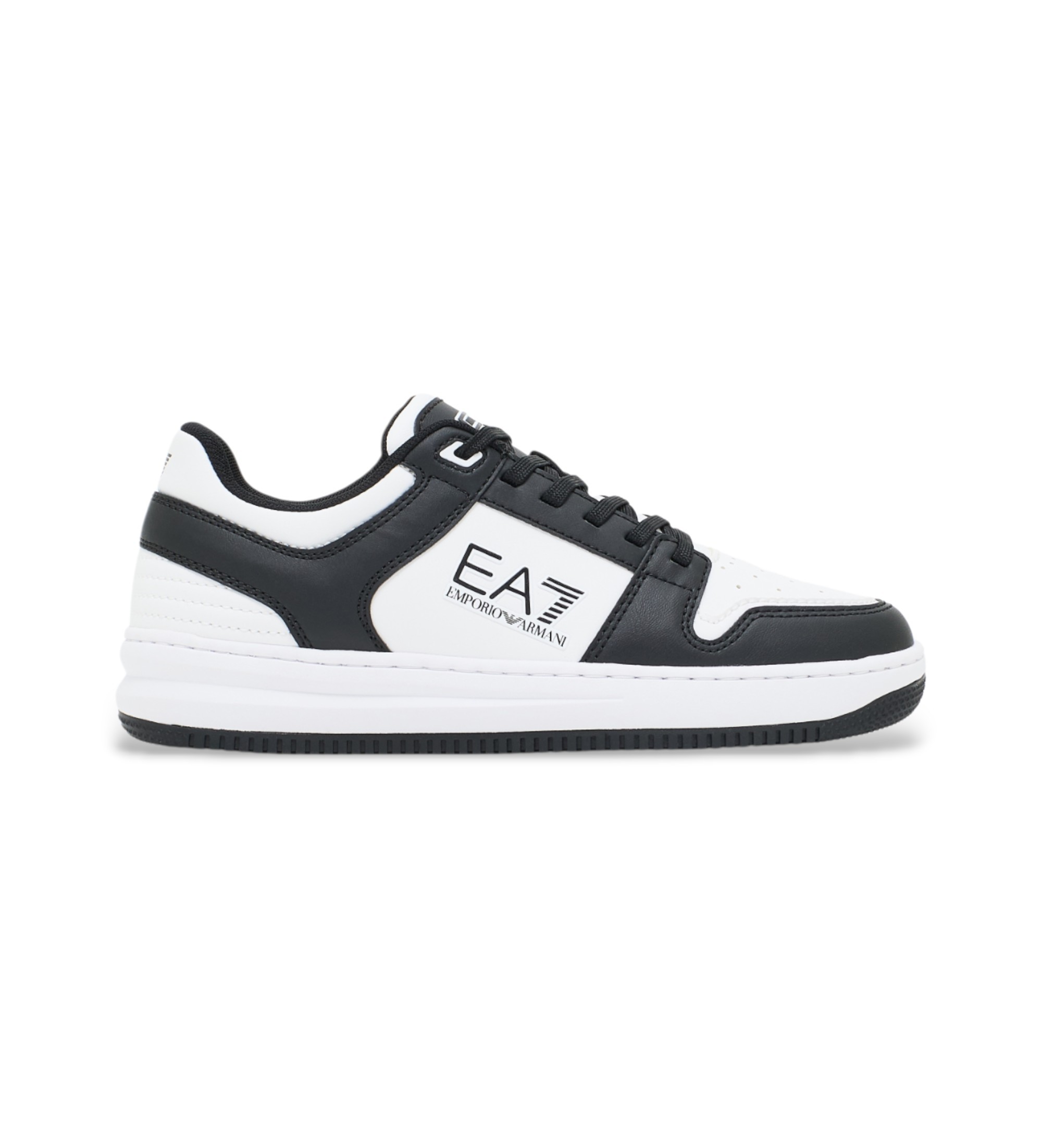 EA7 Unisex. 7X000345_AF11988 Slasher Sneakers weiß, schwarz (46), Wohnung, Schnürsenkel, Lässig