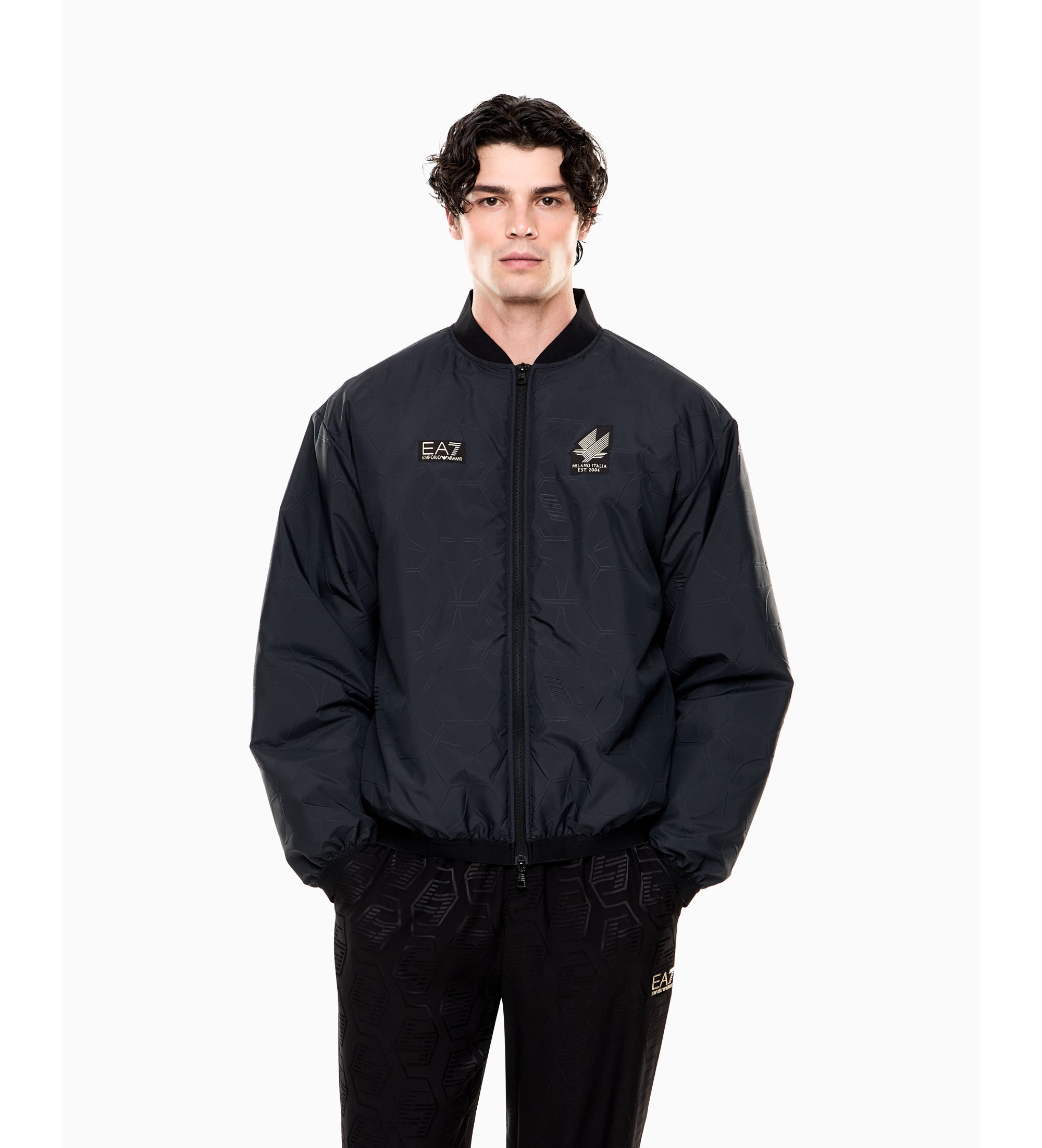 EA7 für Herren. 7M001786_AF22301 Jacke Society M Schwarz (M), Lässig, Polyester