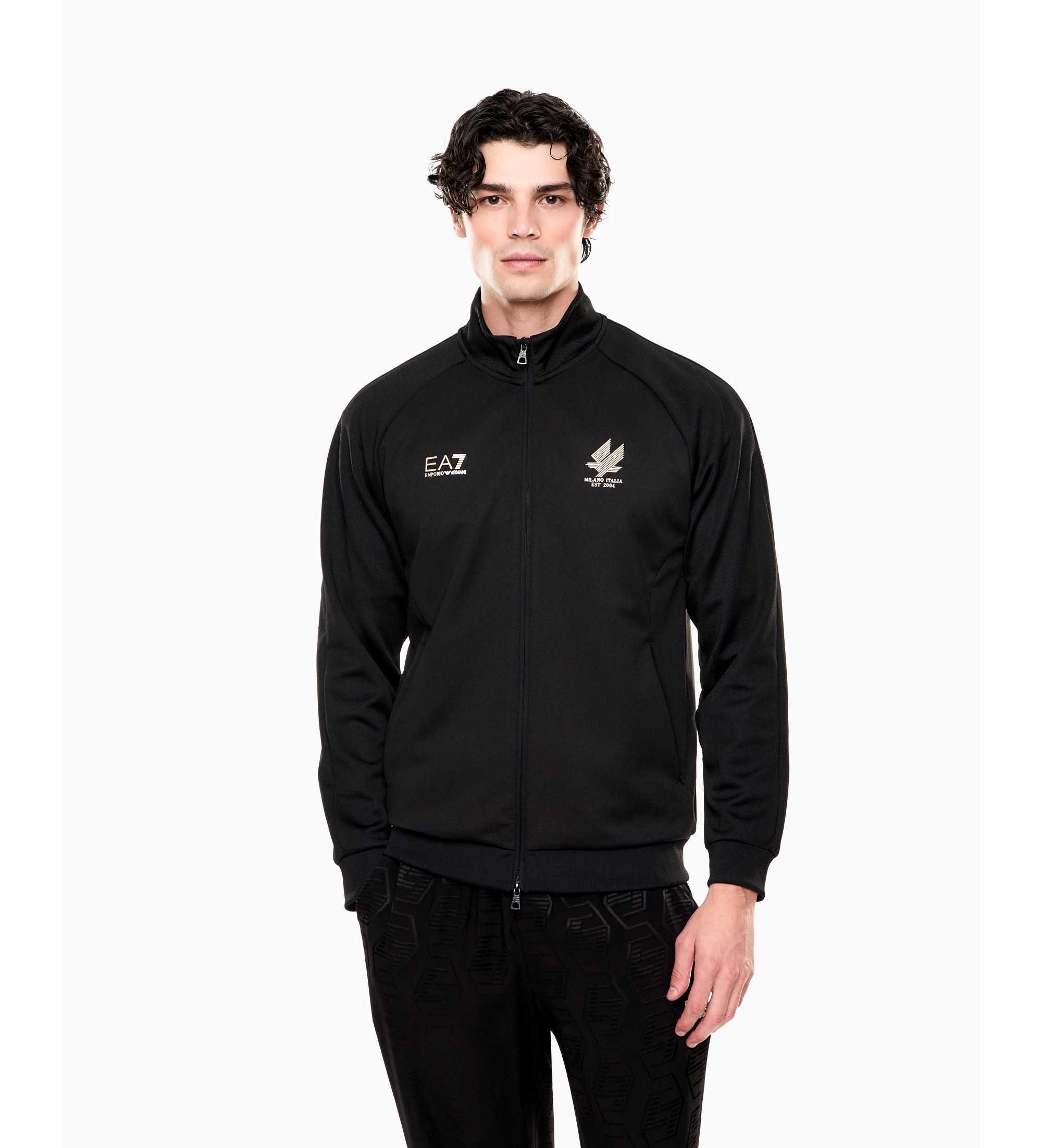 EA7 für Herren. 7M002297_AF21420 Sweatshirt Fußball schwarz (XXS), Sportlich, Sportbekleidung, Multisport, Polyester