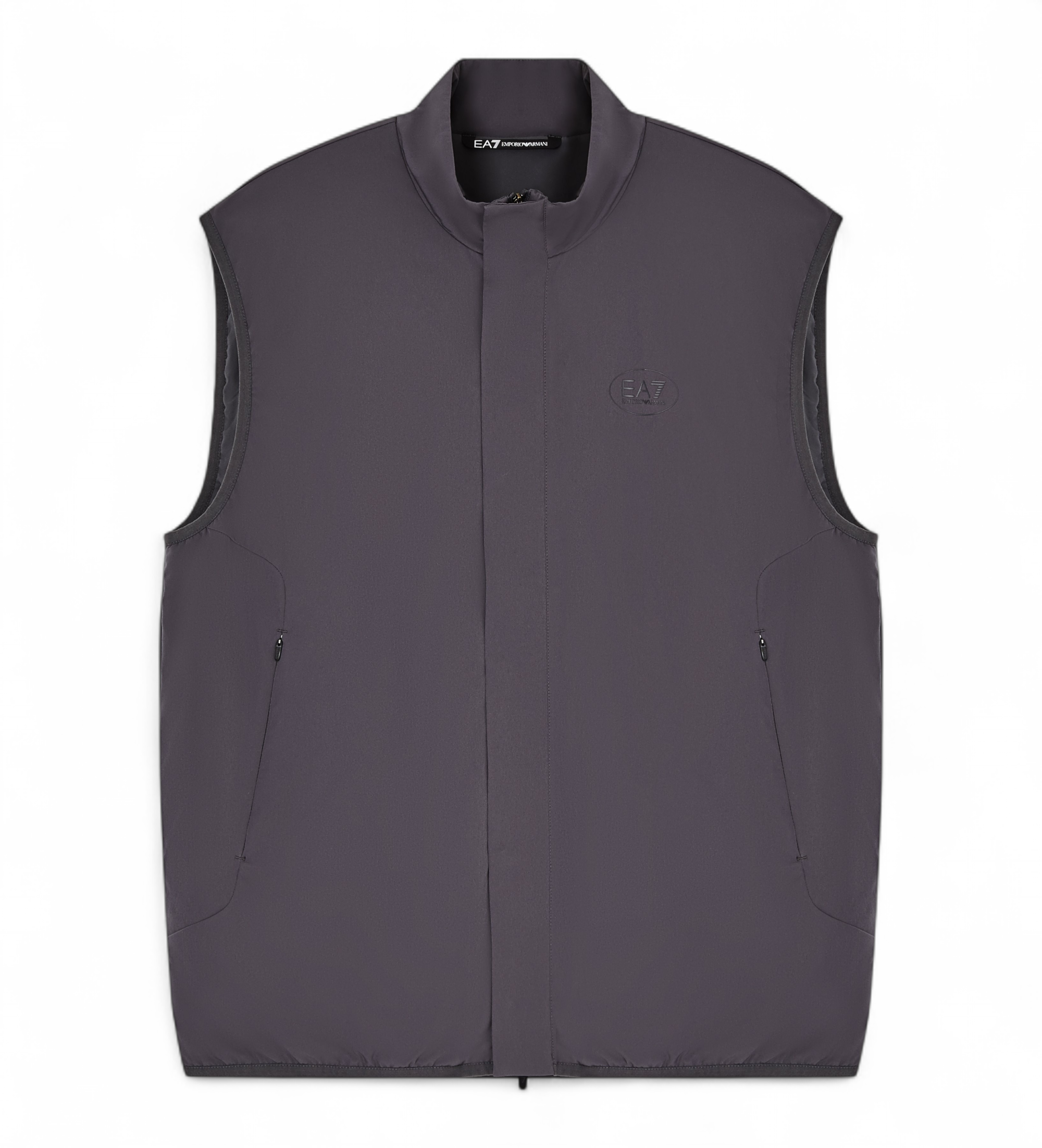 EA7 für Herren. 7M001748_AF13137 Sport Travel Vest M Grau (S), Weiß, Polyester, Draußen, Ärmellos / Hosenträger