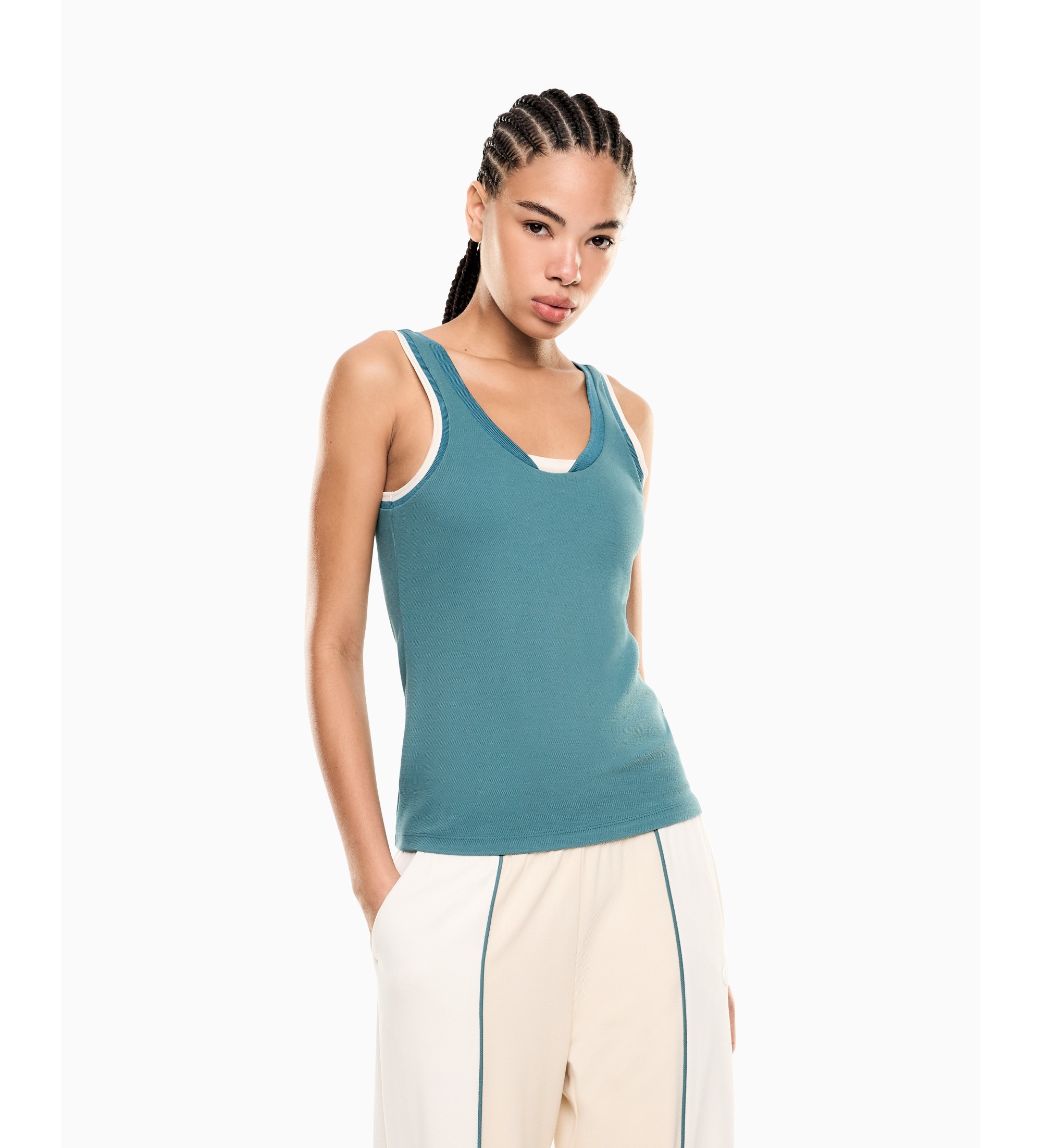 EA7 für Damen. 7W000916_AF13289 Club-T-Shirt grün (S), Sportlich, Multisport, Viskose, Ärmellos / Hosenträger