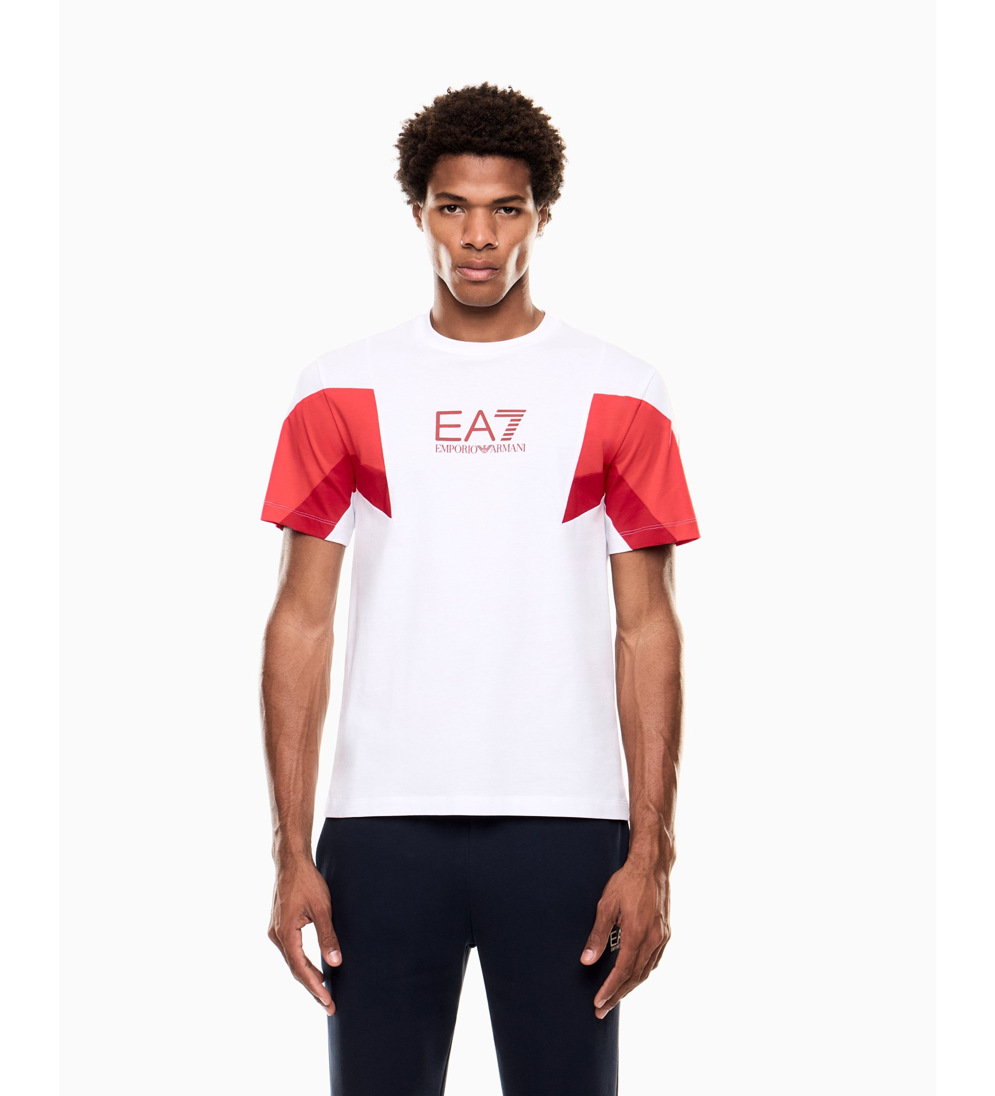 EA7 für Herren. 7M001603_AF12503 T-Shirt Summer Block weiß (XL), Lässig, Sportlich, Baumwolle, Kurzarm