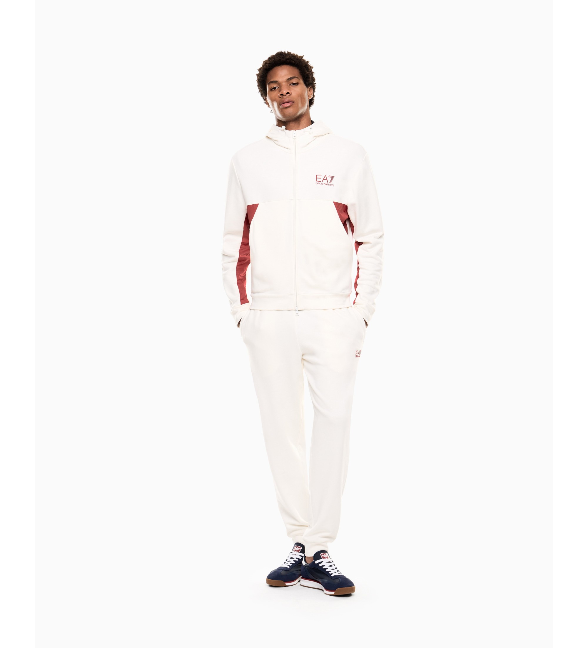 EA7 für Herren. 7M001611_AF12451 Sommer Block Set Weiß (S), Lässig, Sportlich, Baumwolle, Sportbekleidung, Multisport, Langarm