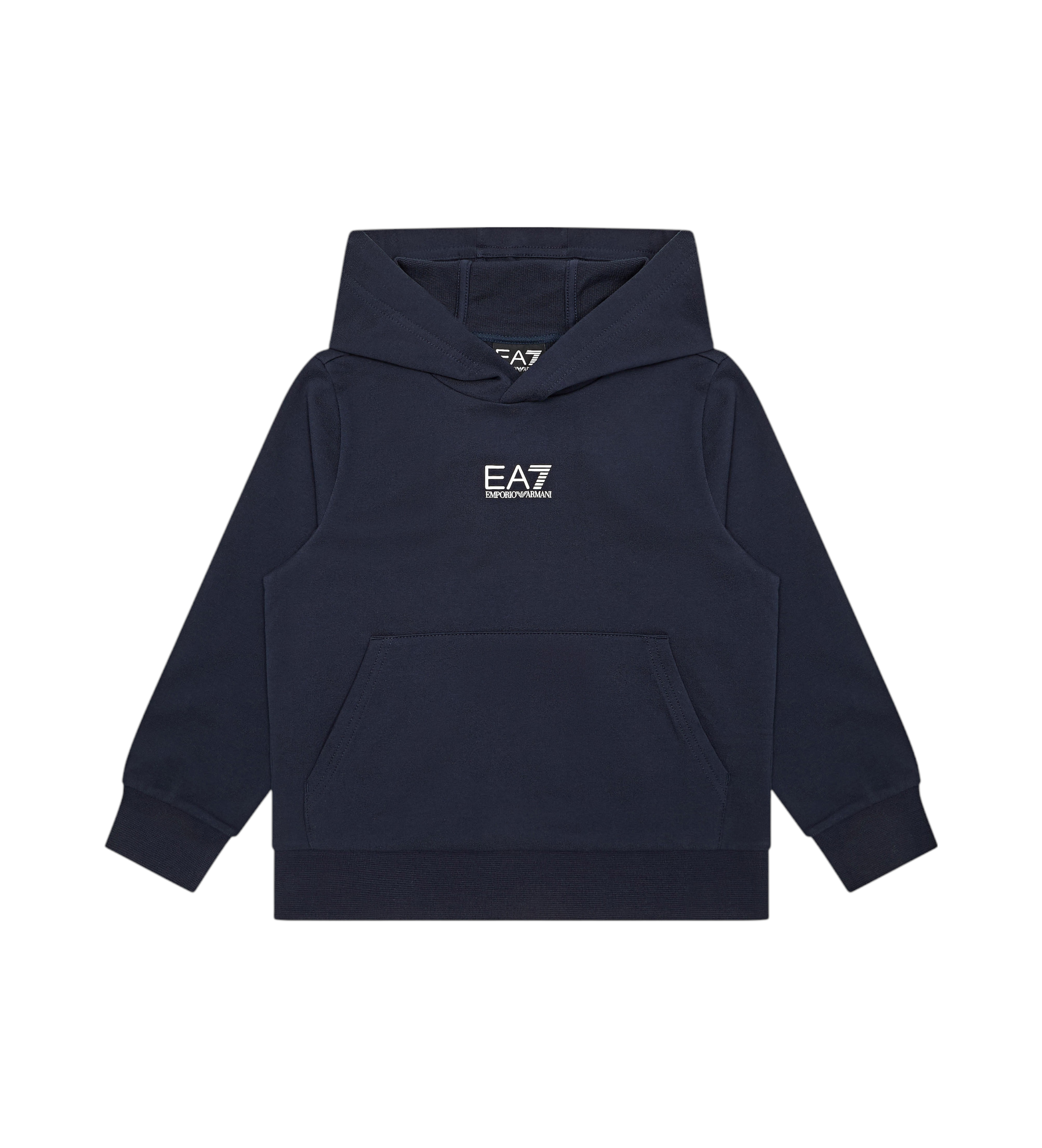 EA7 für Jungen. 7B000024_AF10380 Core Identity Kapuzensweatshirt aus Baumwolle mit Kapuze, navy (14Años= 146/166cm), Lässig, Sportlich, Mult
