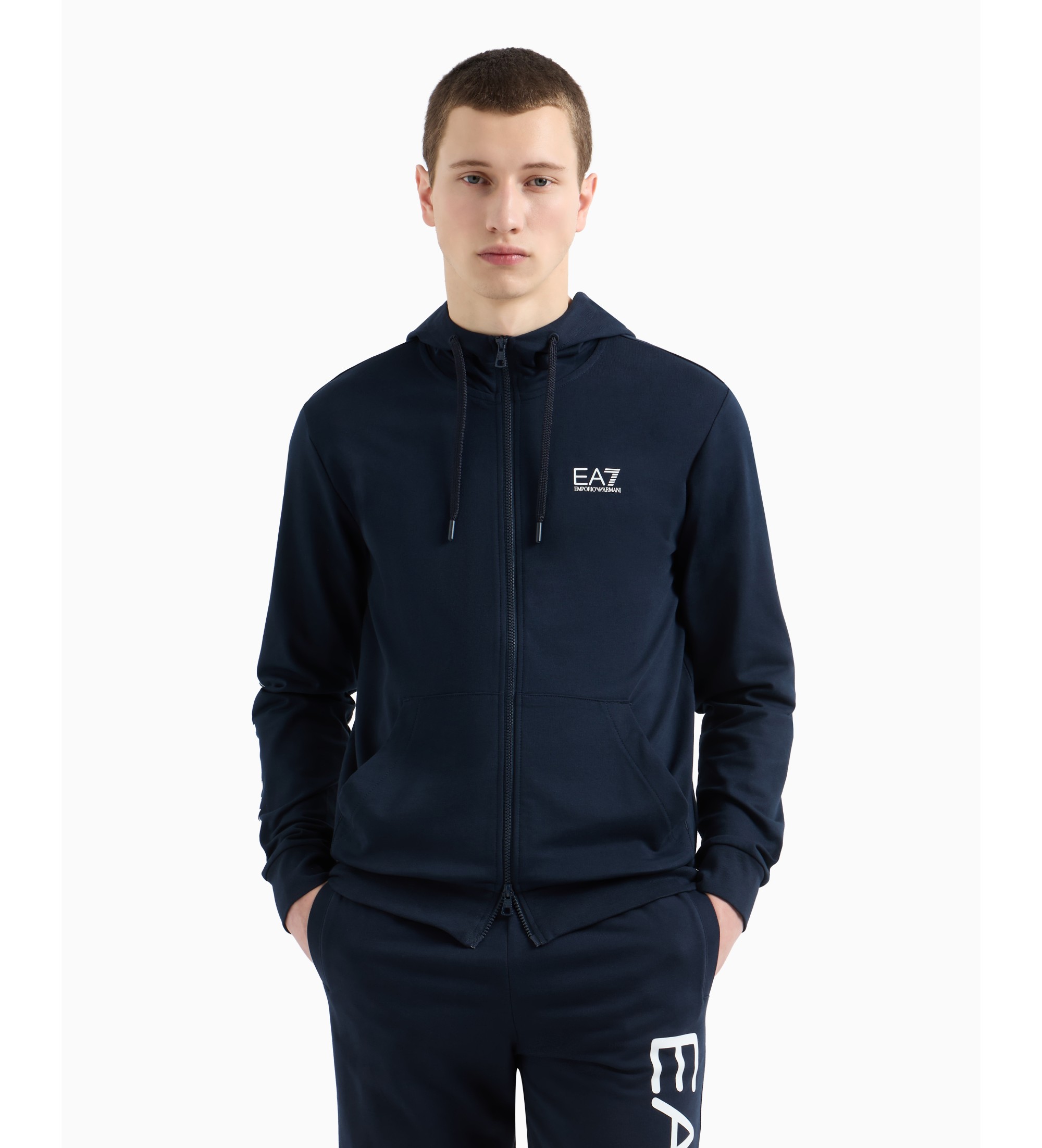 EA7 für Herren. 7M000568_AF13512 Kapuzensweatshirt Logo Series navy (L), Lässig, Sportlich, Baumwolle, Multisport, Marine