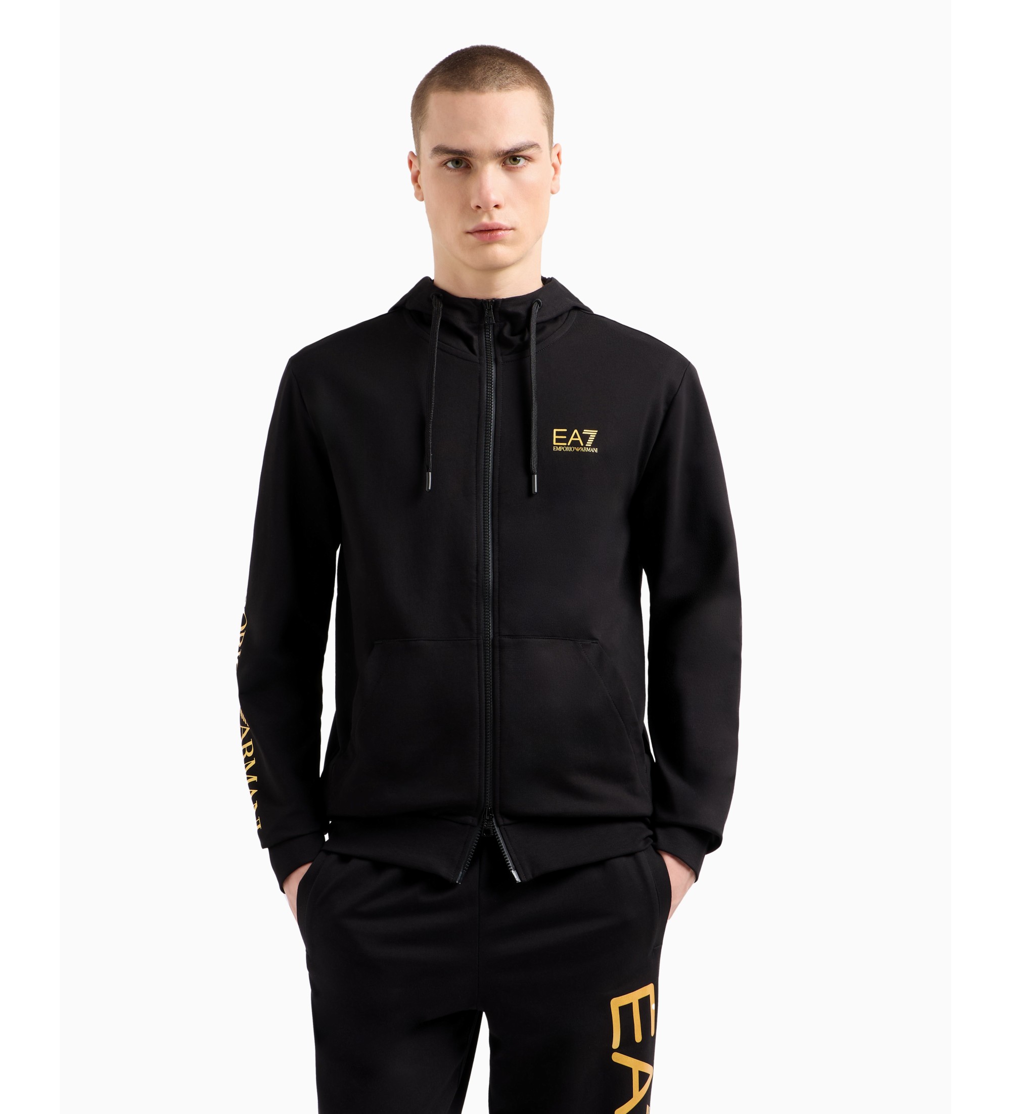 EA7 für Herren. 7M000568_AF13512 Logo Series Sweatshirt schwarz (L), Lässig, Baumwolle