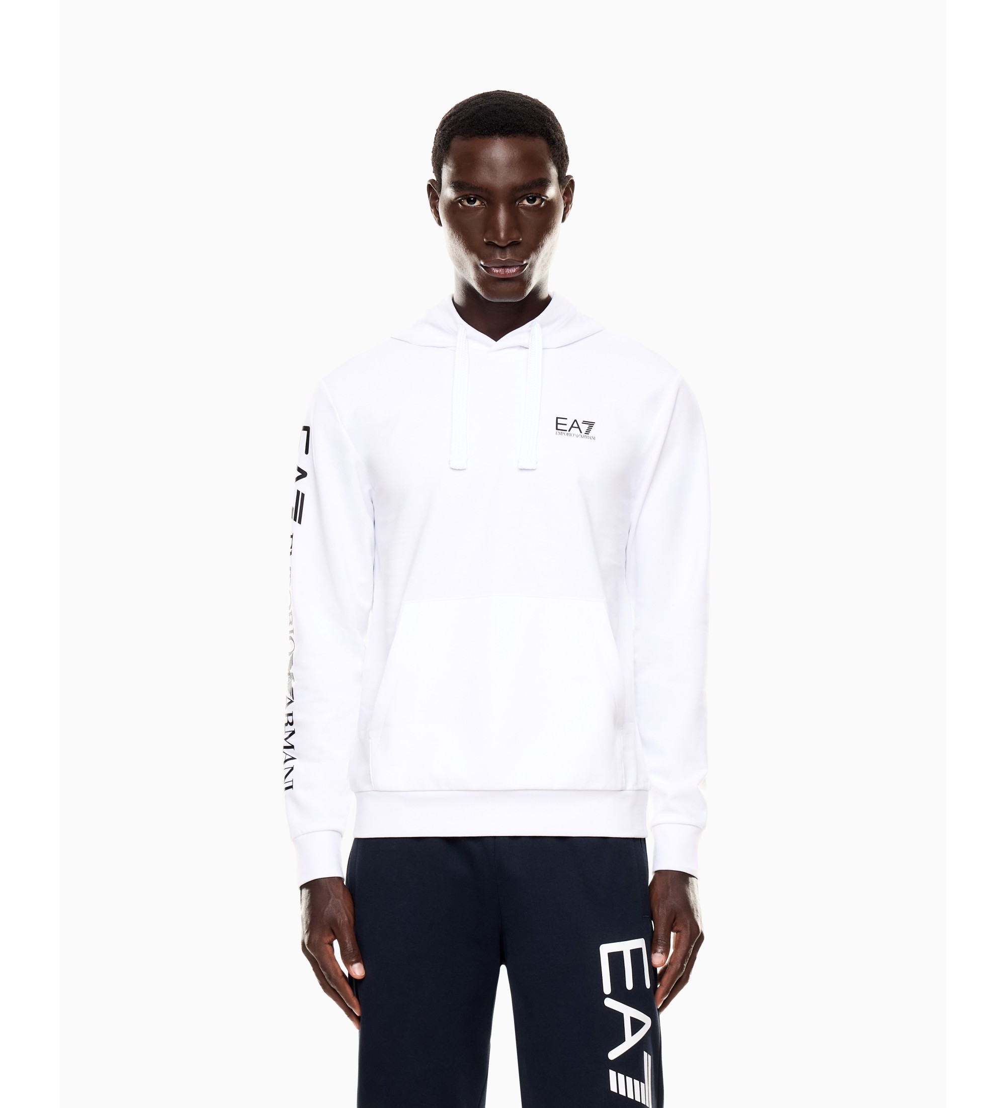 EA7 für Herren. 7M000569_AF13512 Sweatshirt Logo Serie weiß (M), Lässig, Baumwolle