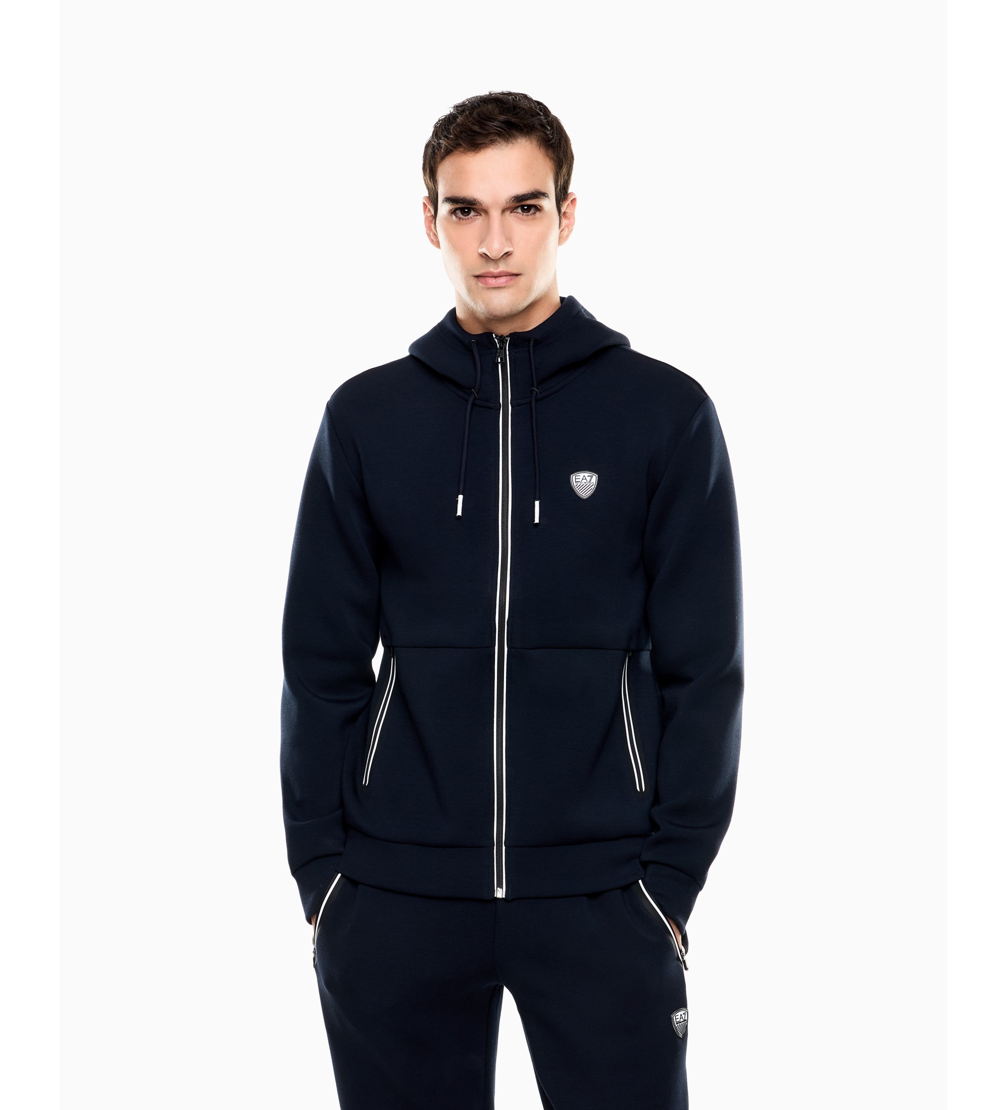 EA7 für Herren. 8NPM20_PJ4EZ Normales marineblaues Sweatshirt (M), Lässig, Sportlich, Polyester
