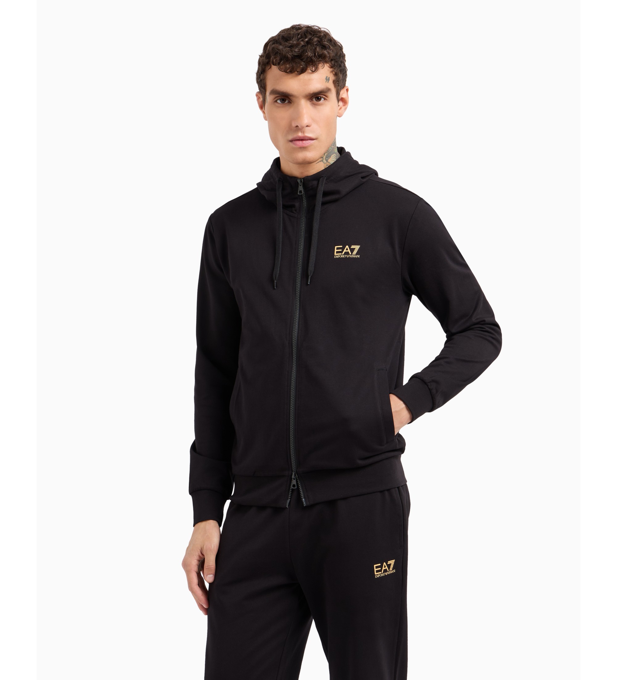 EA7 für Herren. 8NPM33_PJVRZ Core Identity Sweatshirt schwarz (L), Lässig, Sportlich, Baumwolle, Multisport