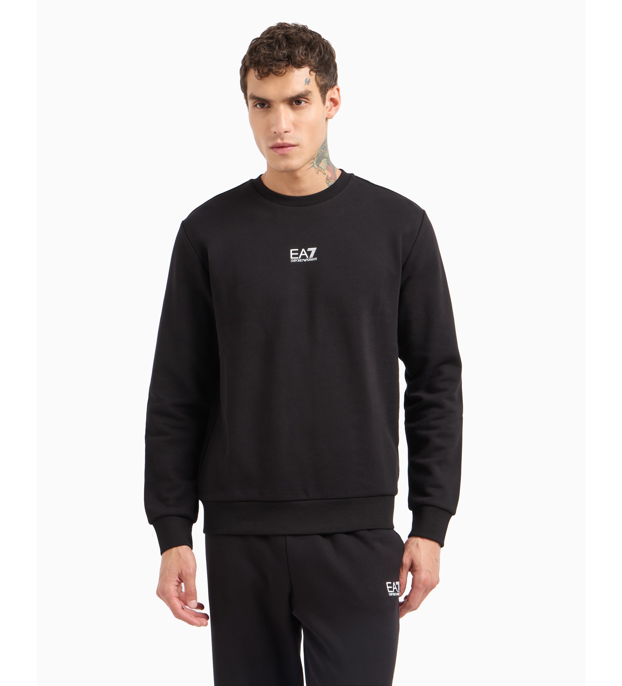 EA7 für Herren. 8NPM34_PJVTZ Langarm-Sweatshirt schwarz (M), Lässig, Sportlich, Baumwolle, Multisport
