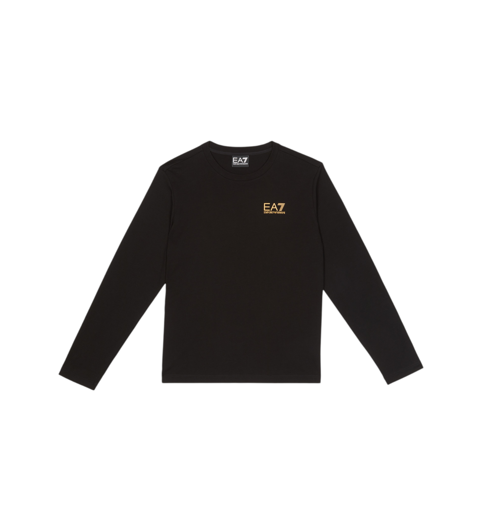 EA7 für Jungen. 7B000021_AF10378 T-shirt schwarzes Design (8Años= 130cm), Lässig, Baumwolle, Langarm, Kinderbekleidung