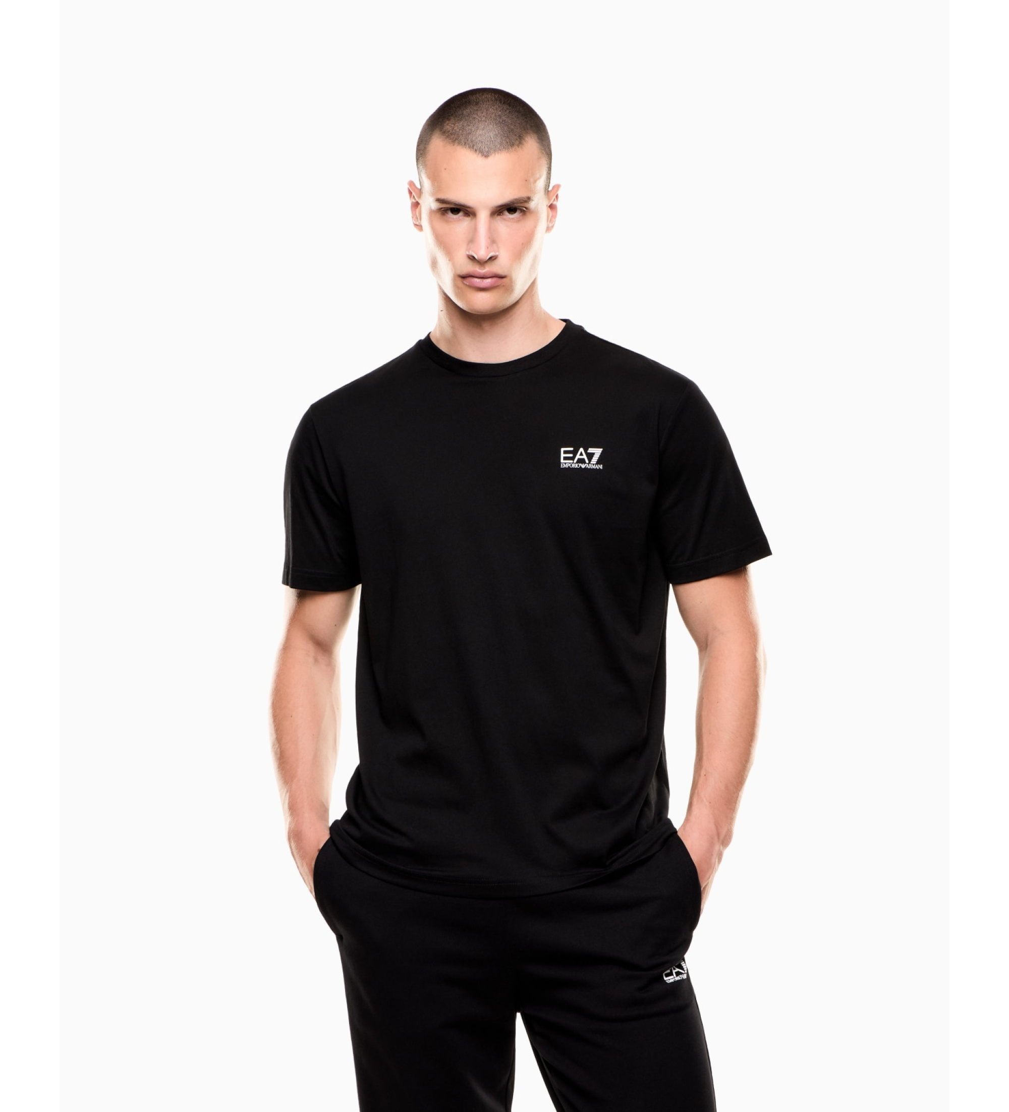 EA7 für Herren. 7M000567_AF10375 Logo Series T-shirt schwarz (XL), Lässig, Baumwolle, Kurzarm