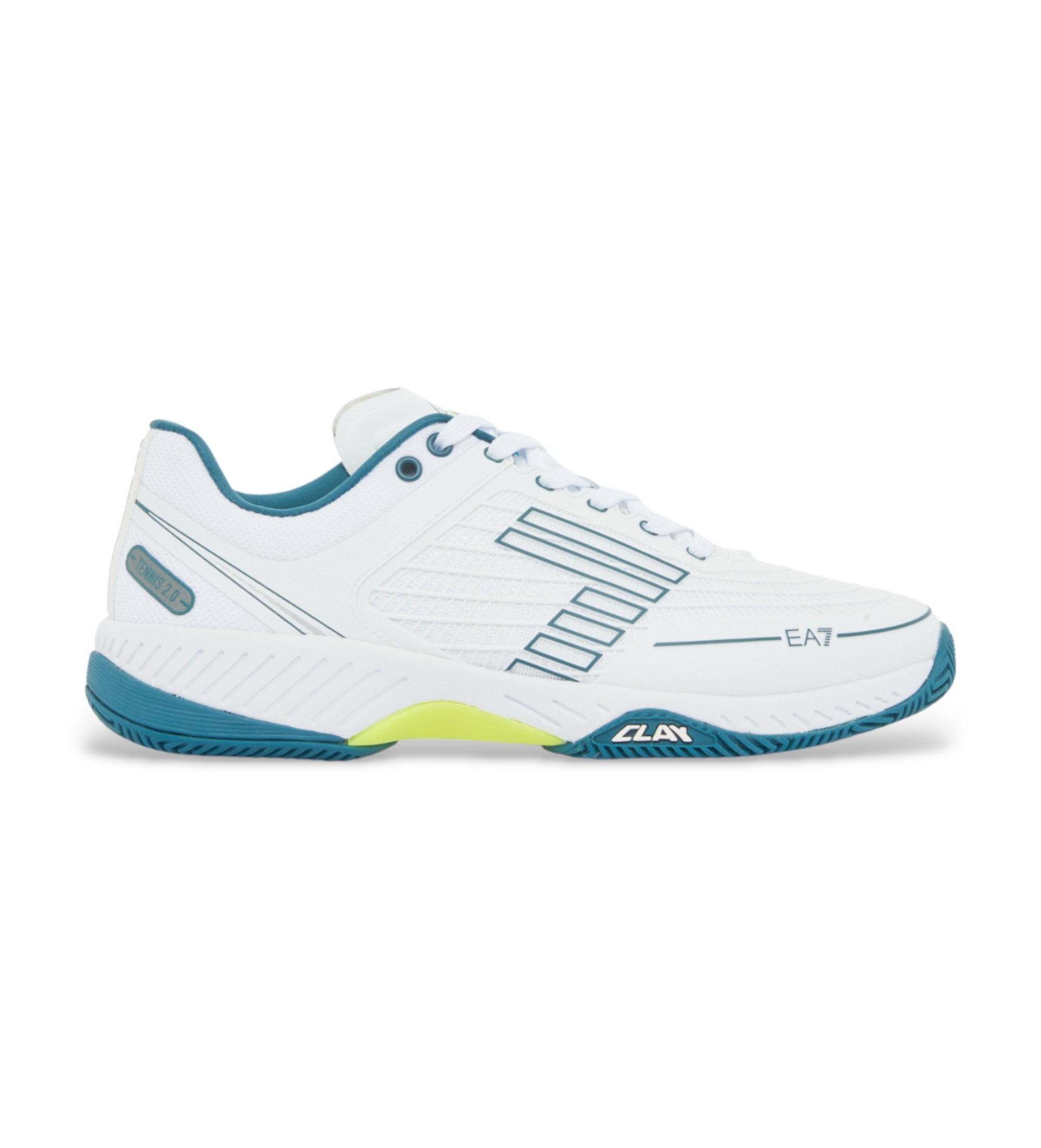 EA7 Unisex. X8X242_XK438 Tennis Clay Schuhe weiß (40), Wohnung, Schnürsenkel, Lässig, Sportlich, Tennis/Padel, Multisport