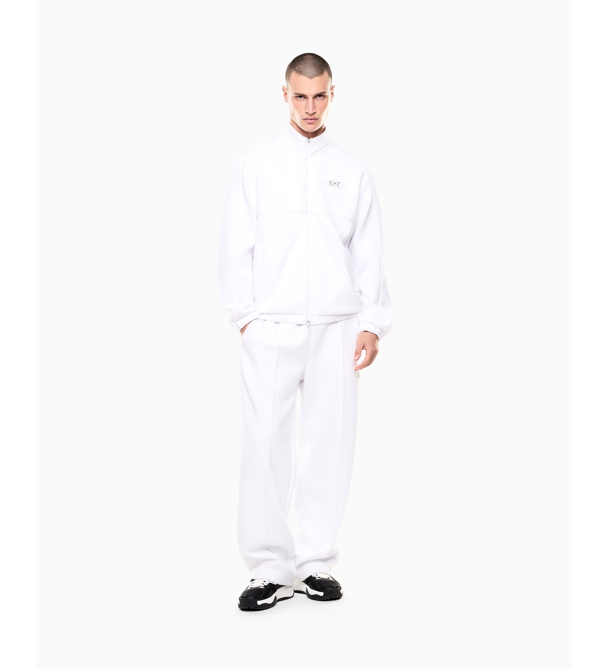 EA7 für Herren. 7M001526_AF21491 Tennis Pro Set Weiß (M), Lässig, Sportlich, Sportbekleidung, Multisport, Polyester, Langarm