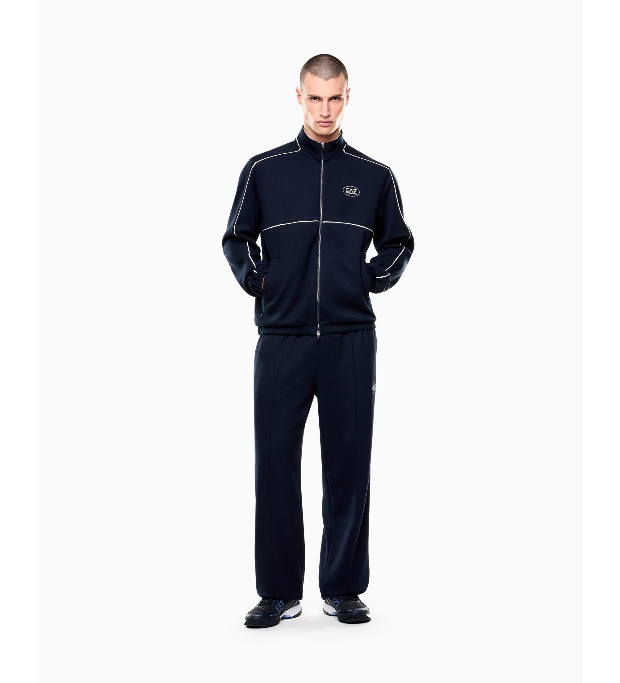 EA7 für Herren. 7M001526_AF21491 Tennis Pro Marine Set (S), Lässig, Sportlich, Sportbekleidung, Multisport, Polyester, Langarm
