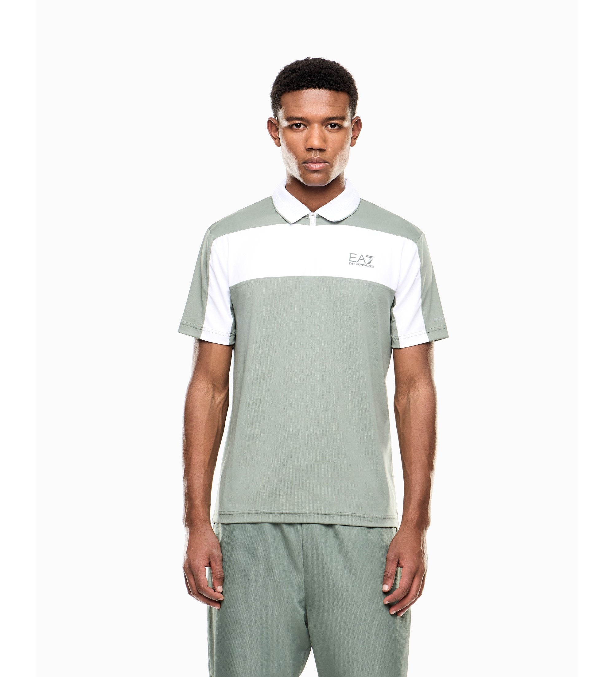EA7 für Herren. 7M001528_AF22175 Polo Tennis Pro Lorbeerkranz (M), Blau, Lässig, Polyester, Kurzarm