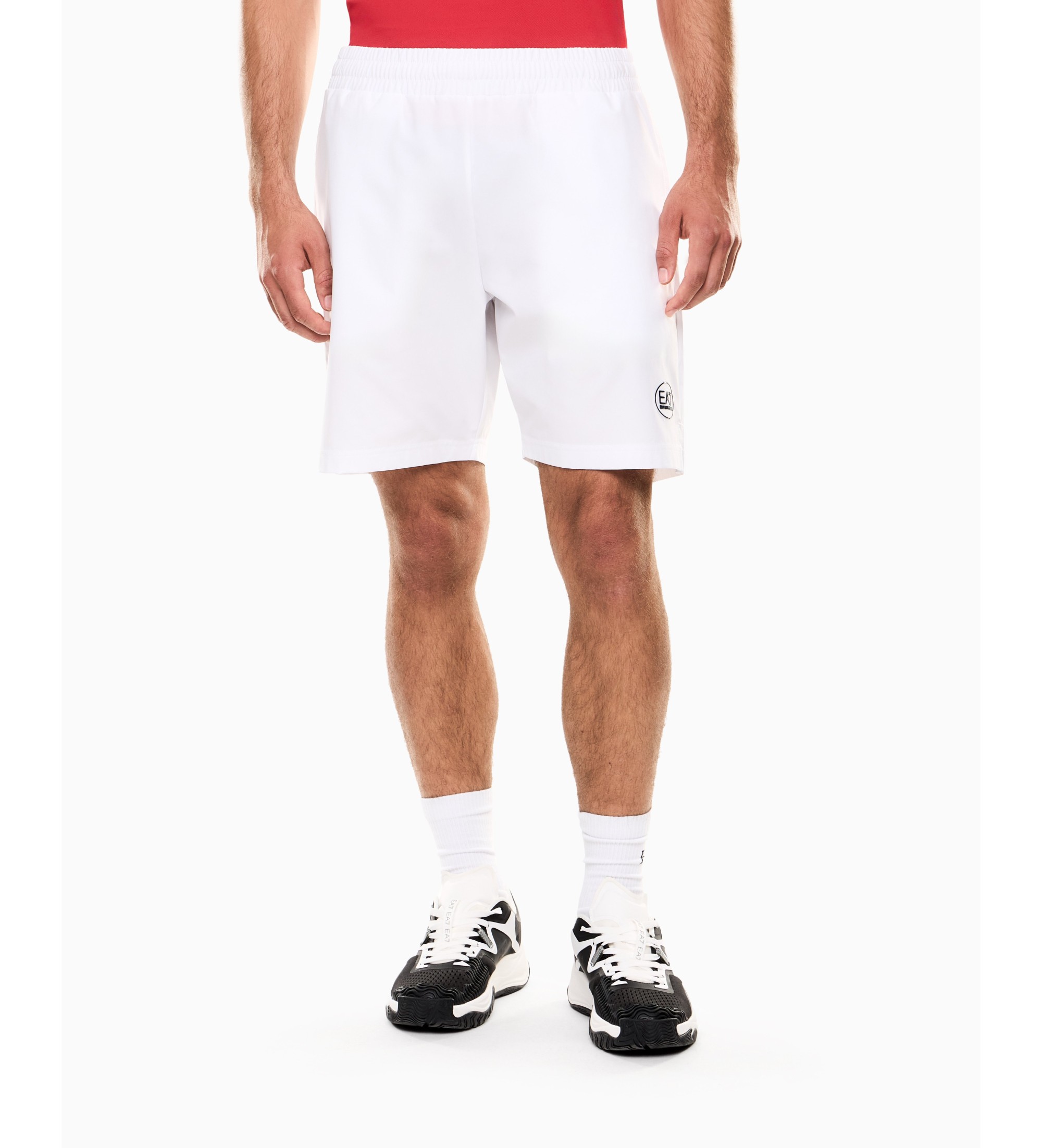 EA7 für Herren. 7M001529_AF21059 Tennis Pro Shorts Weiß (S), Sportlich, Baumwolle, Sportbekleidung, Multisport