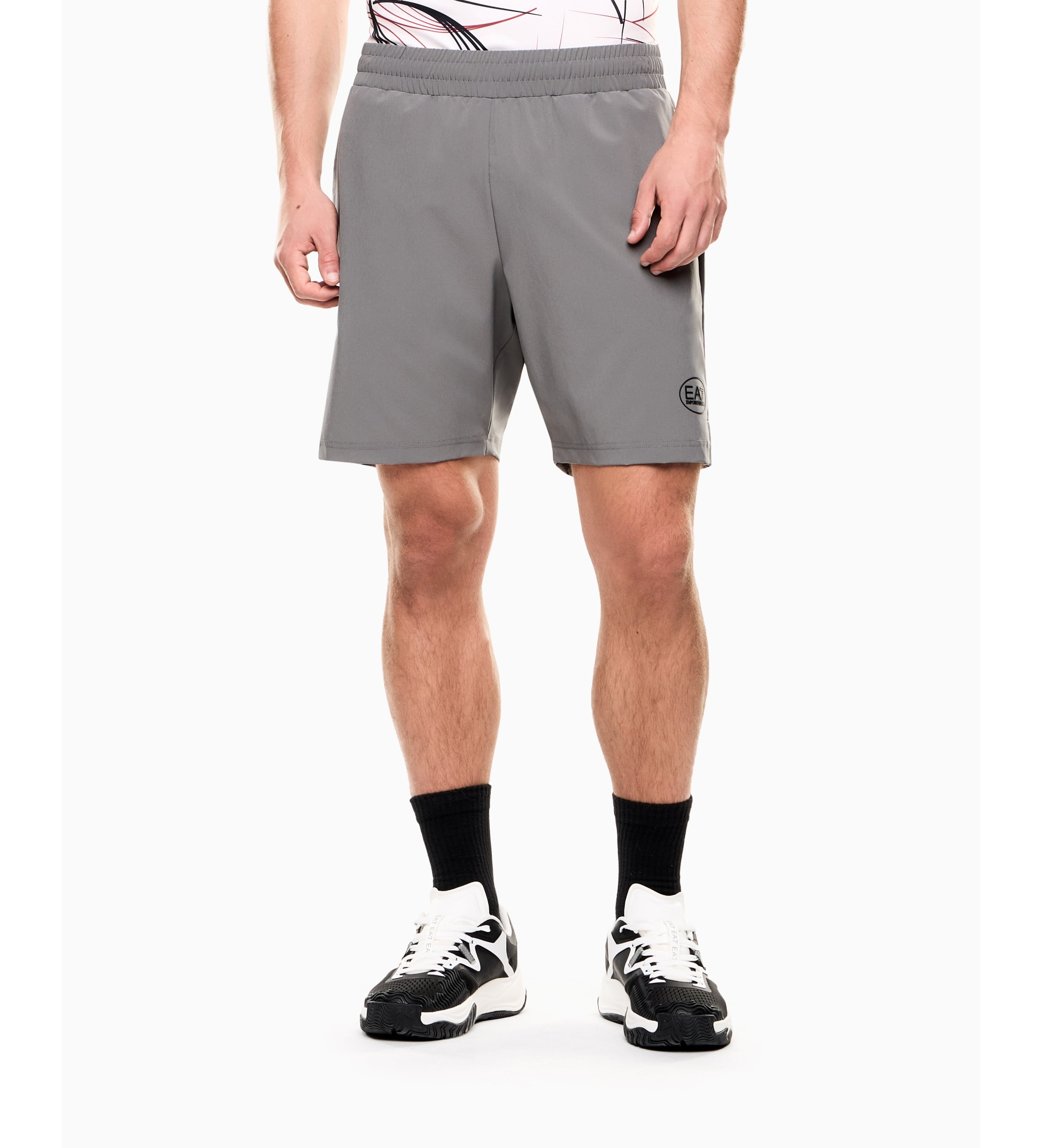 EA7 für Herren. 7M001529_AF21059 Tennis-Pro-Hose grau (S), Sportlich, Polyamid