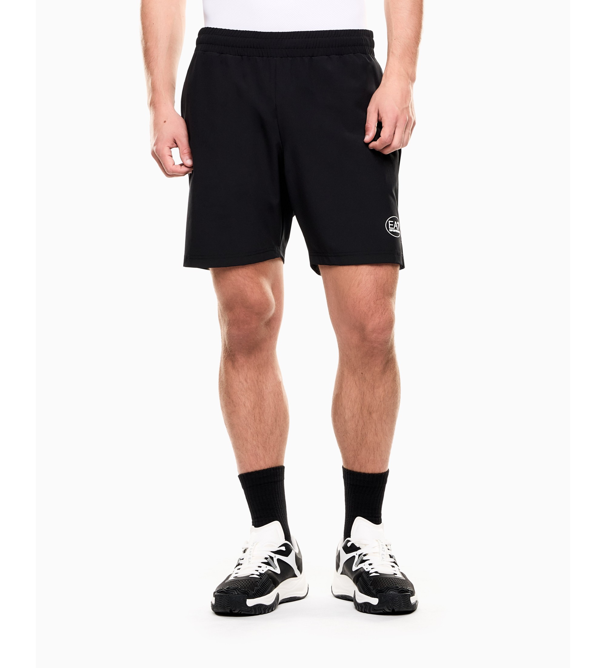 EA7 für Herren. 7M001529_AF21059 Tennis Pro Shorts Schwarz (L), Sportlich, Sportbekleidung, Multisport, Elastan