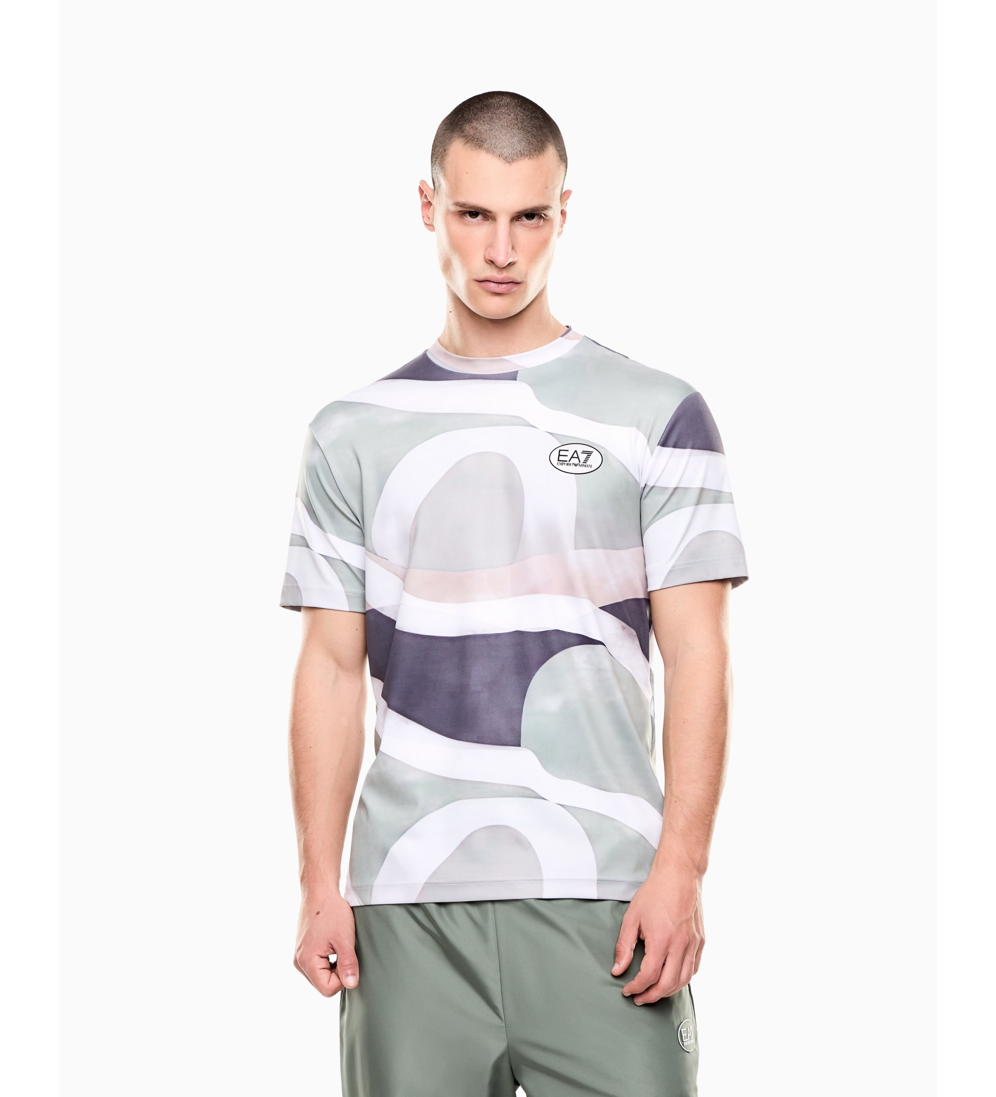 EA7 für Herren. 7M001531_AF22175 Tennis Pro grünes T-shirt (S), Blau, Sportlich, Polyester, Kurzarm