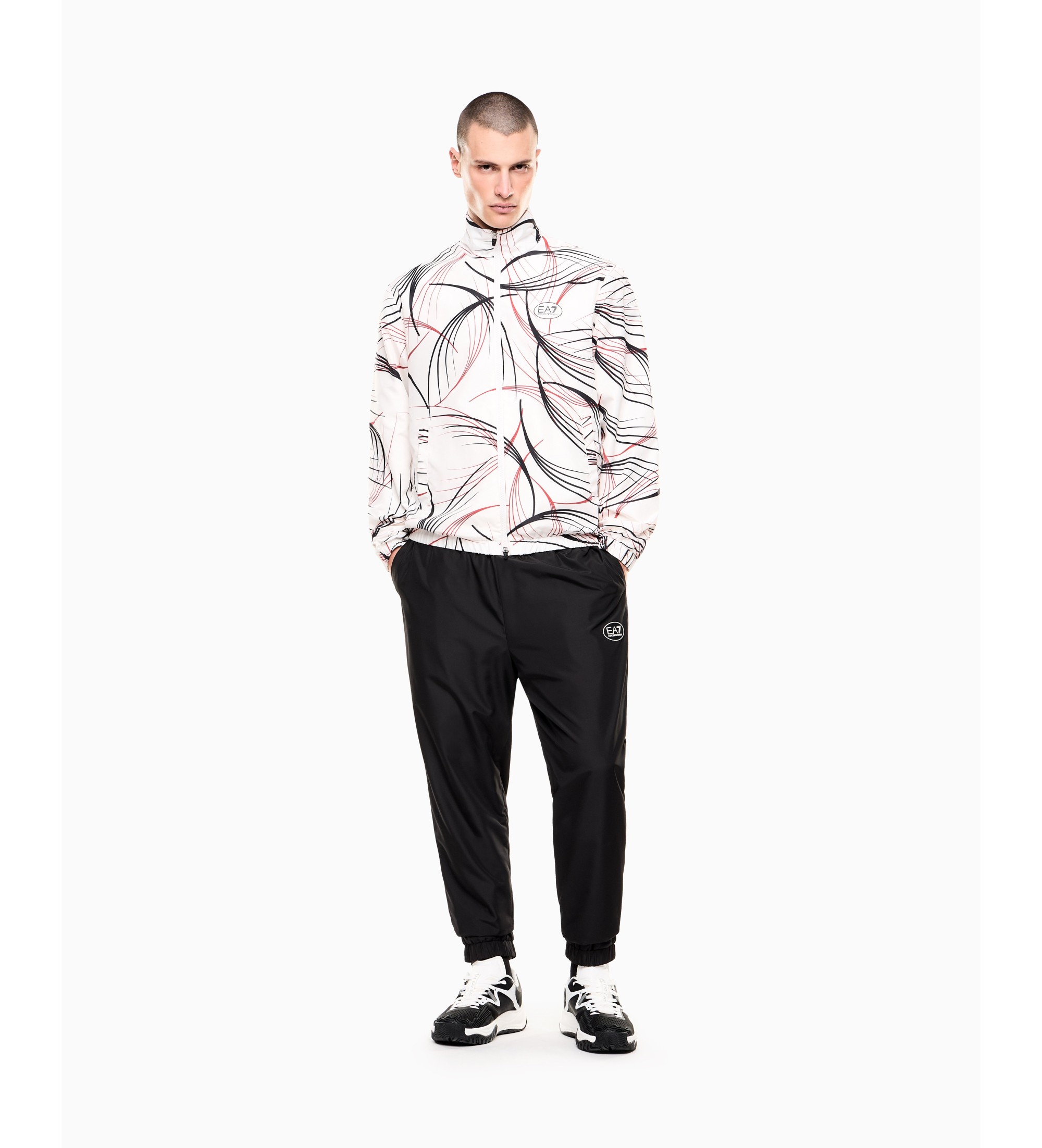 EA7 für Herren. 7M001534_AF12948 Trainingsanzug Tennis Pro weiß (3XL), Lässig, Polyester, Langarm