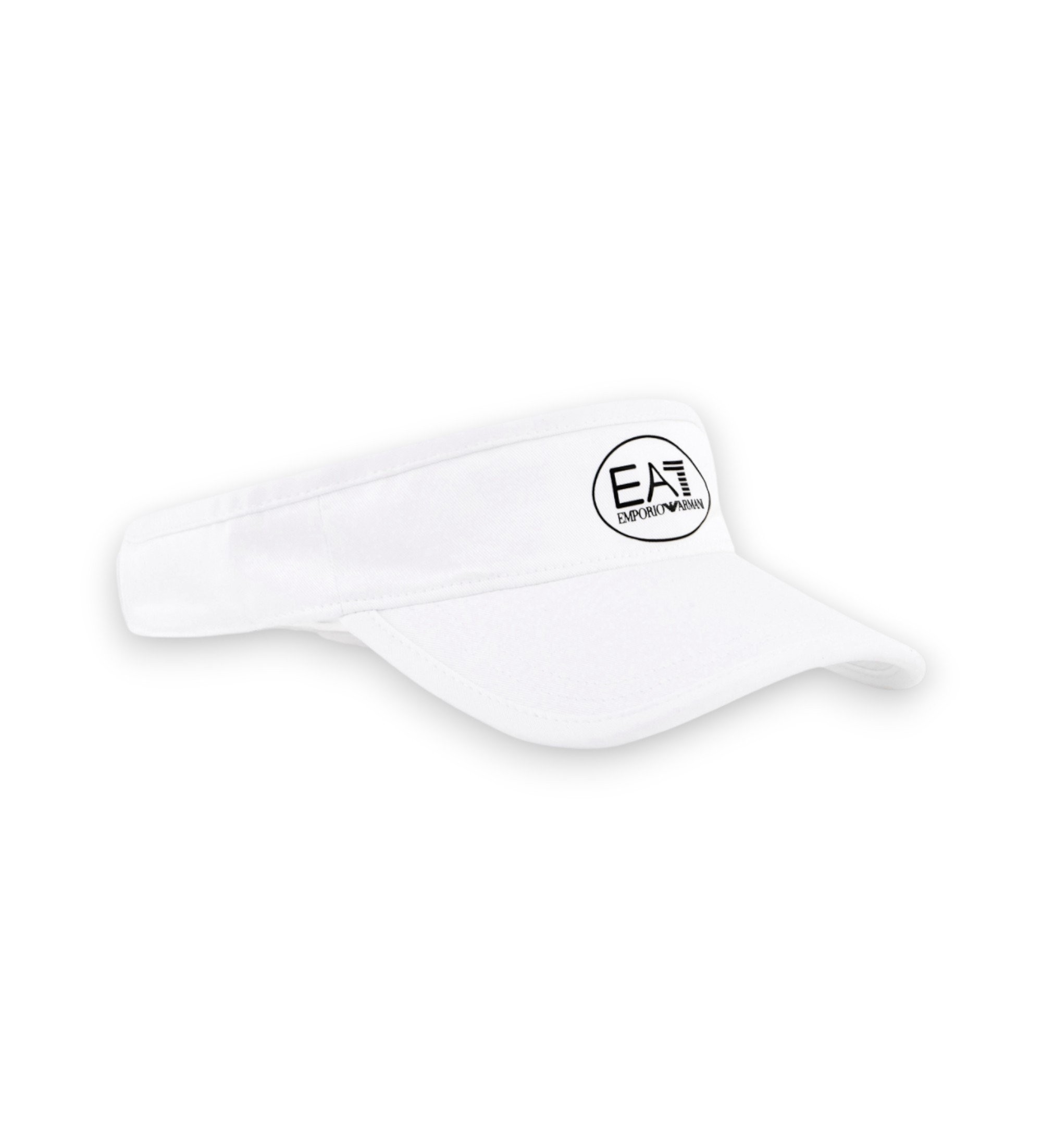 EA7 für Damen. 7W000797_AF13034 Tennisvisier mit gesticktem weißem Logo (OSFA), Sportlich, Baumwolle, Tennis/Padel