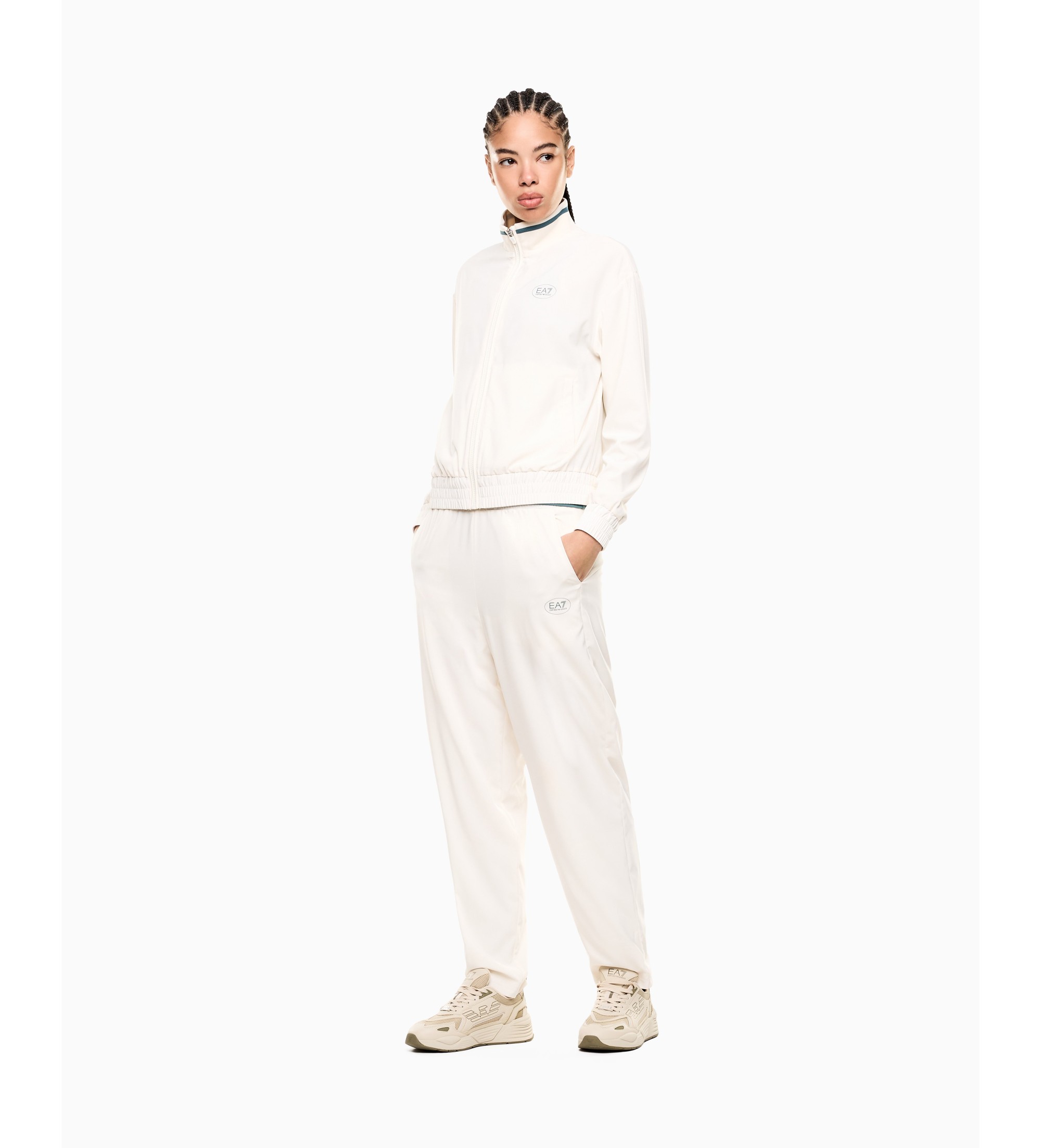 EA7 für Damen. 7W000895_AF21681 Tennis Pro Set naturweiß (S), Lässig, Sportlich, Polyester, Langarm