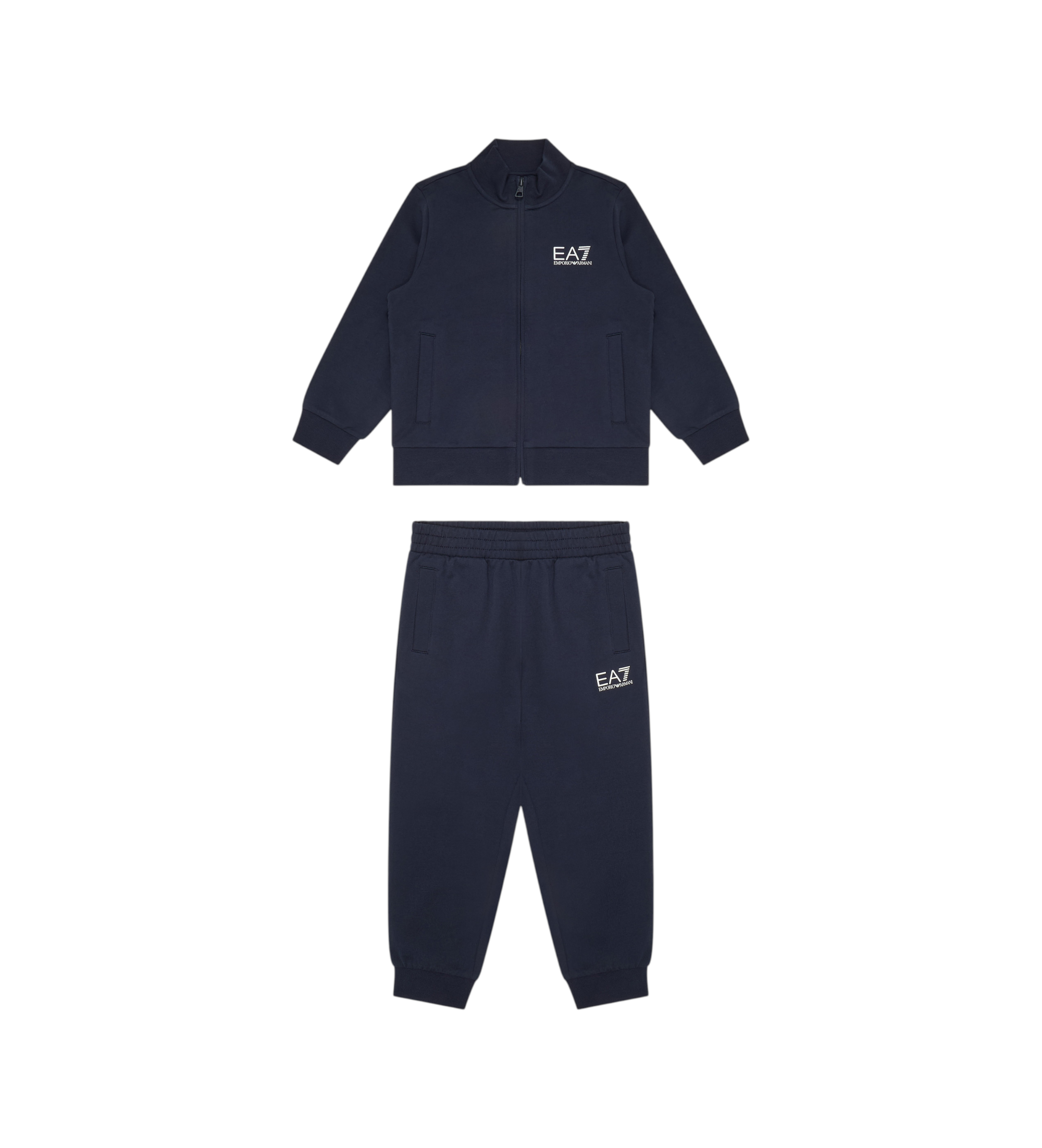 EA7 für Jungen. 7B000030_AF10380 Af navy Trainingsanzug (8Años= 130cm), Lässig, Sportlich, Baumwolle, Multisport, Langarm, Marine, Kinderbek