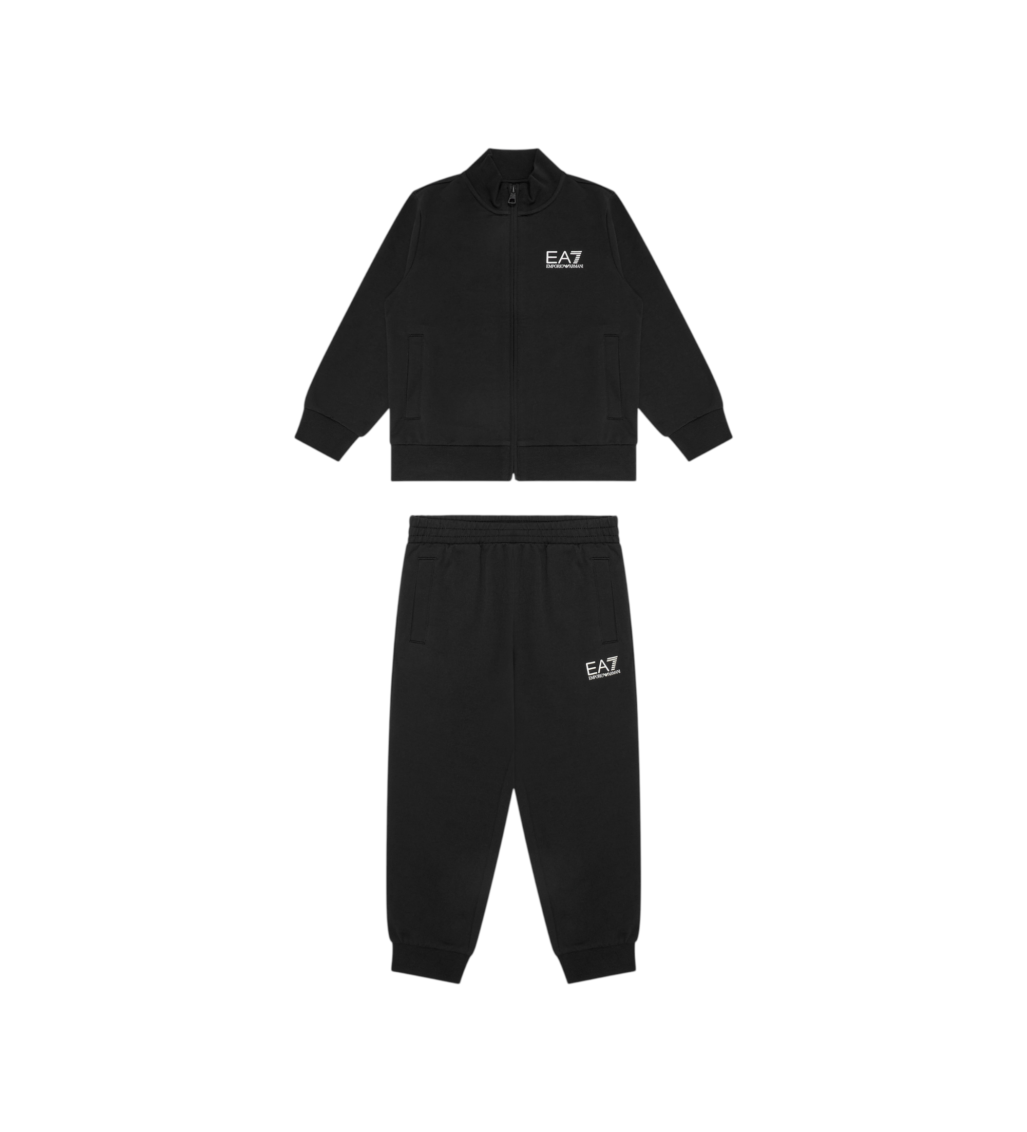 EA7 für Jungen. 7B000030_AF10380 Trainingsanzug Core Identity schwarz Baumwolle (6Años= 118cm), Lässig, Sportlich, Multisport, Langarm, Kind