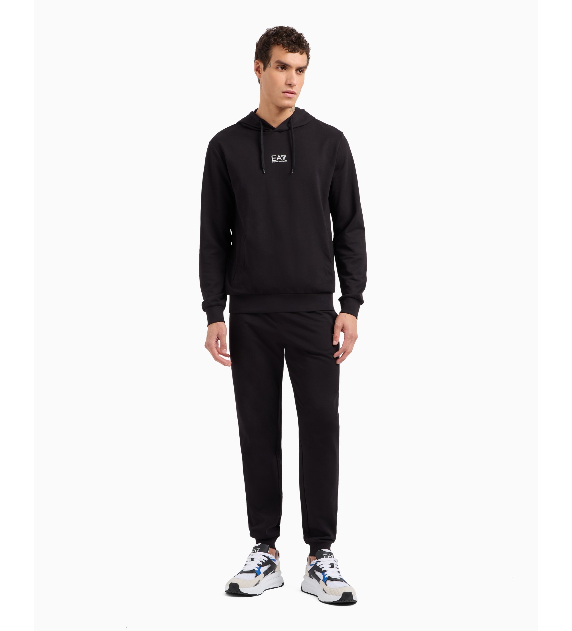 EA7voor mannen. 8NPV64_PJVRZ Trainingspak Core Identity zwart (4XL), Casual, Sportief, Katoen, Meerdere sporten, Lange mouwen