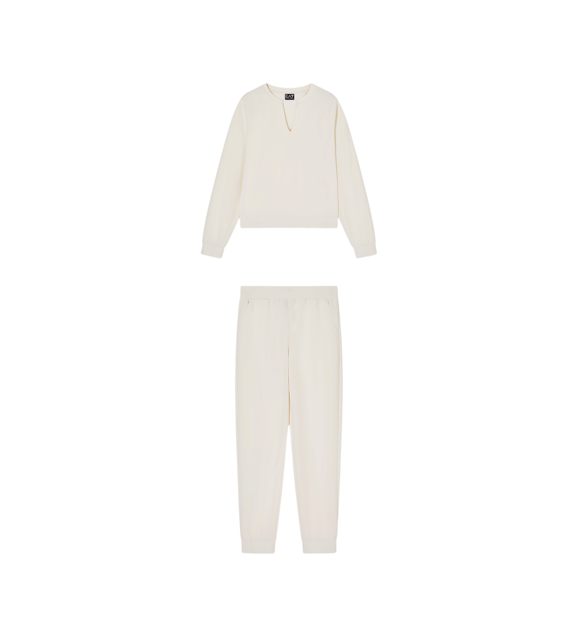 EA7 für Damen. 7W000976_AF12501 Trainingsanzug Track beige (M), Sportlich, Langarm, Recyceltes Polyester