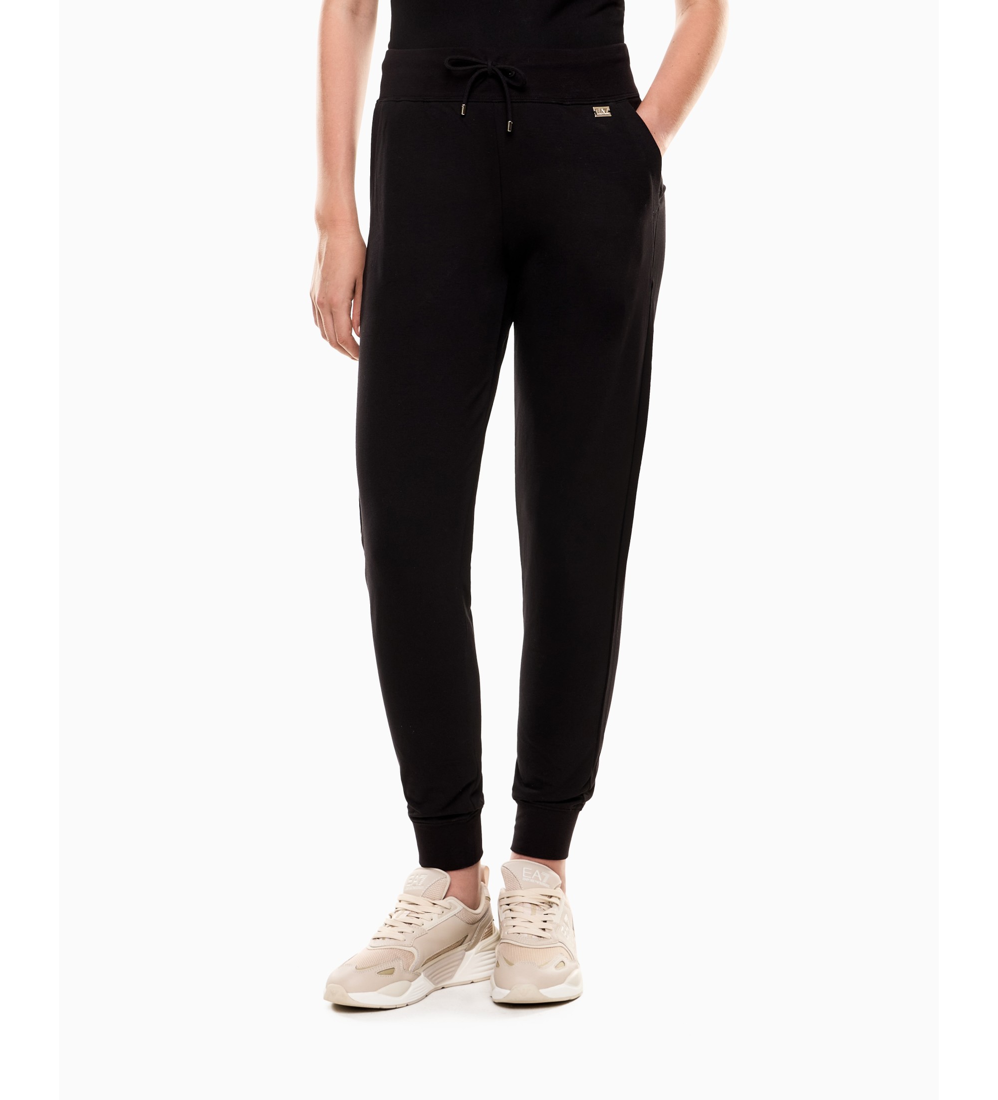 EA7 für Damen. 7W000461_AF13135 Trainingshose Core Lady schwarz (3XL), Lässig, Sportlich, Baumwolle, Multisport