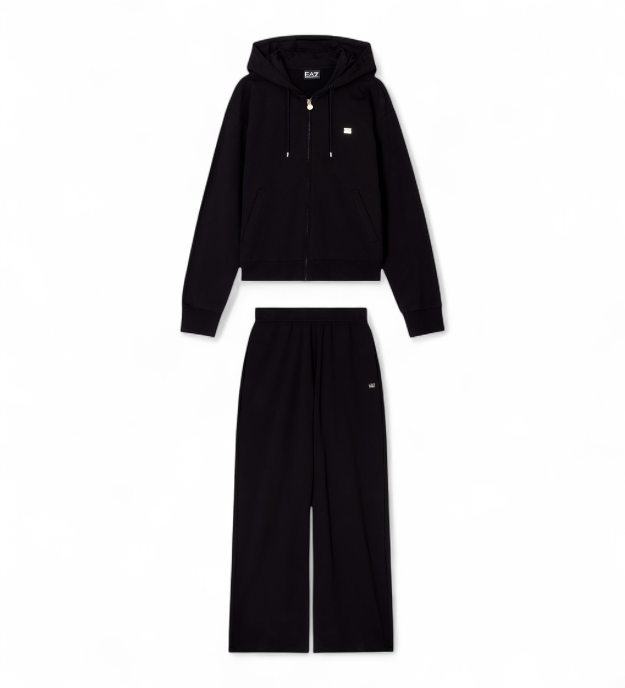 EA7 für Damen. 7W000464_AF13135 Zug Core Lady Set Oh Schwarz (3XL), Lässig, Sportlich, Baumwolle, Synthetisch, Sportbekleidung, Multisport,